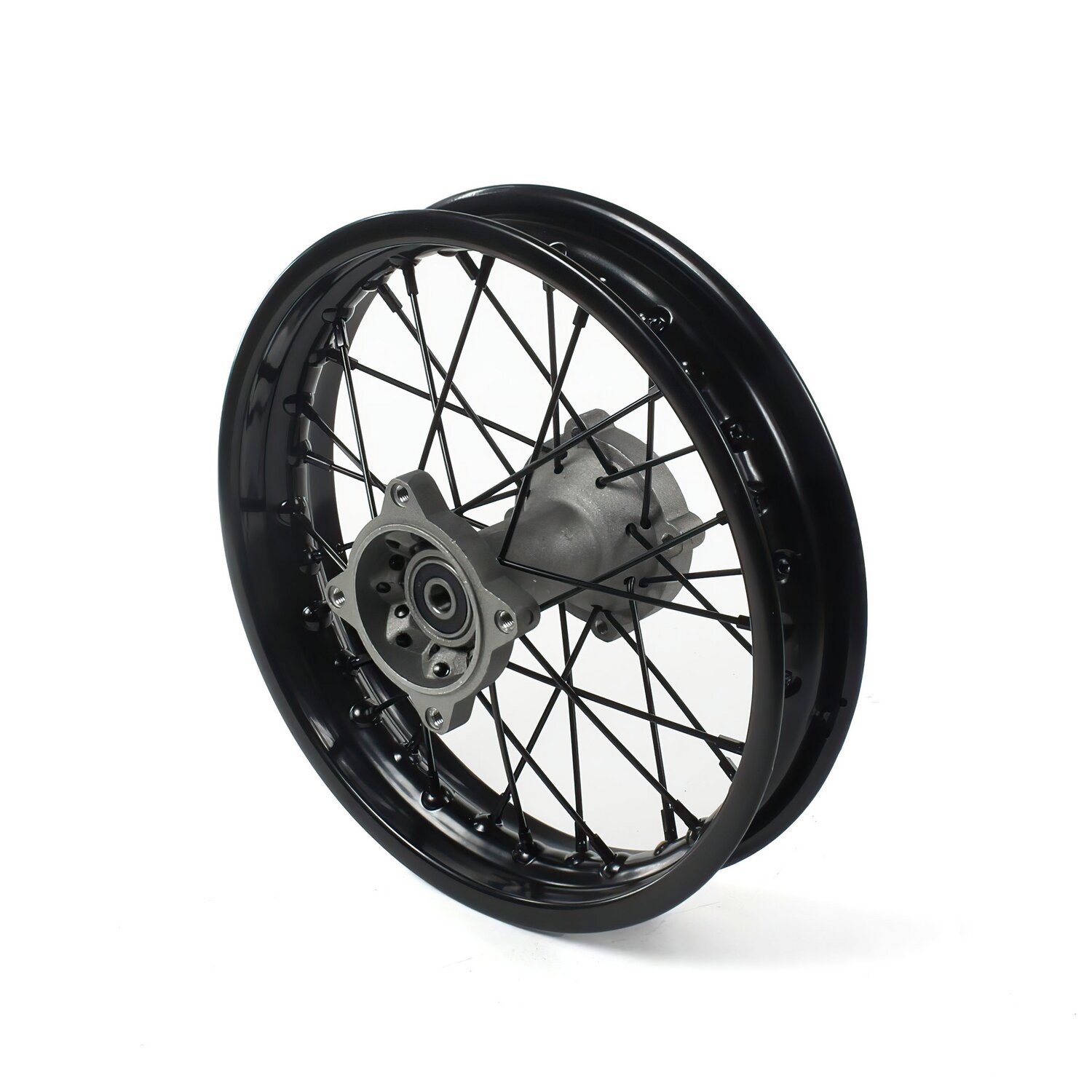 Roue arrière acier axe 12mm - 12'' Pit Bike / Dirt Bike Noire