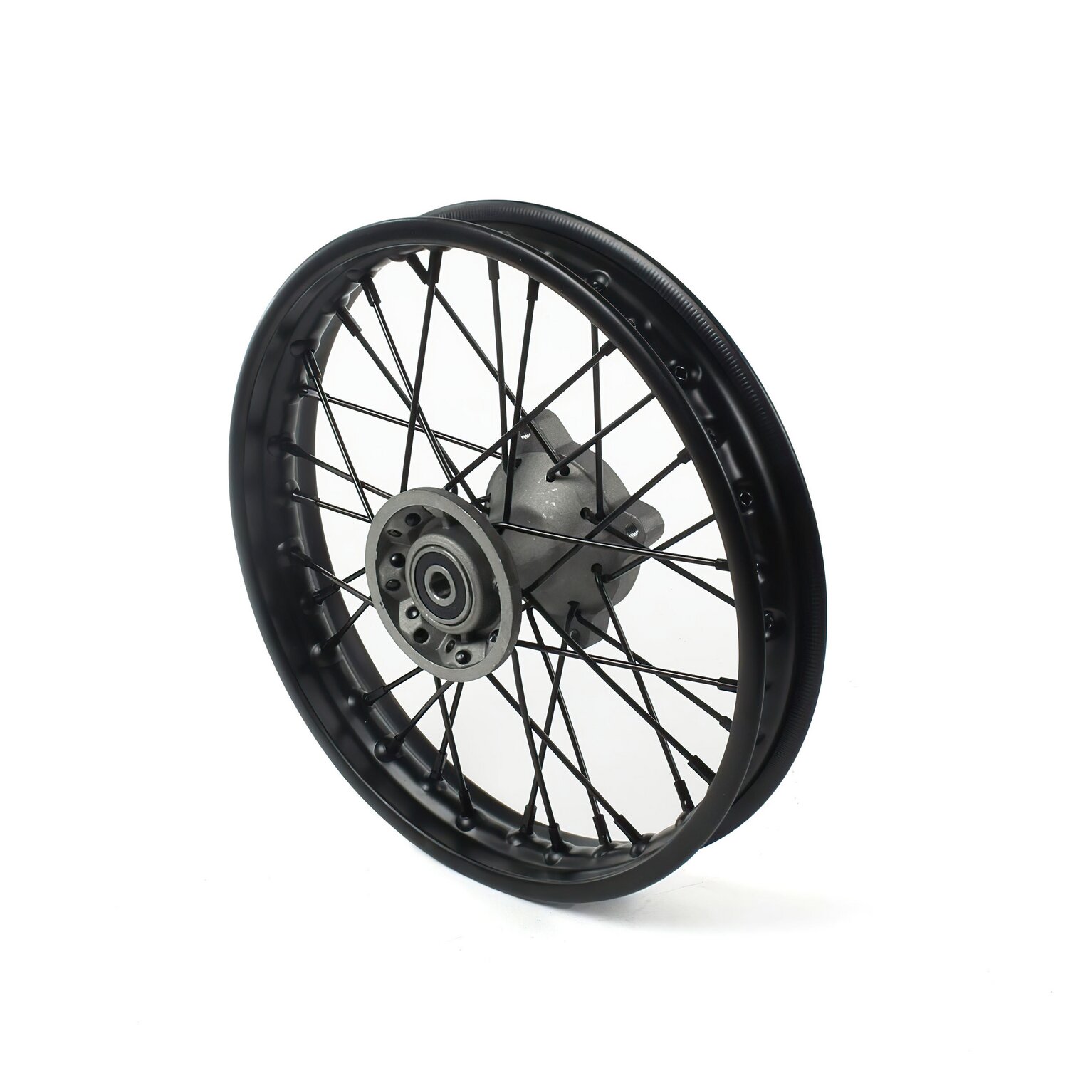 Roue avant acier axe 15mm - 12'' Pit Bike / Dirt Bike Noire