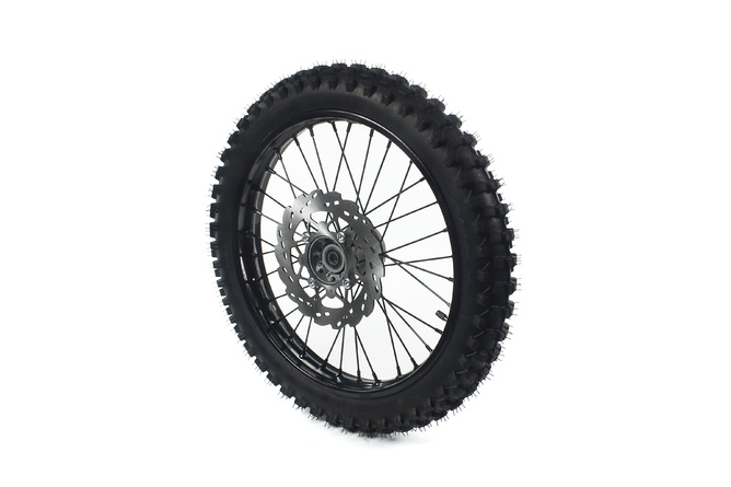 Roue avant acier d.15mm - 19 avec pneu YUANXING Pit Bike / Dirt Bike Noire