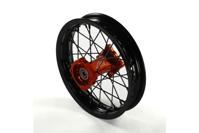 Roue arrière moyeu alu CNC axe 15mm - 12 Volt Racing Pit Bike / Dirt Bike Orange