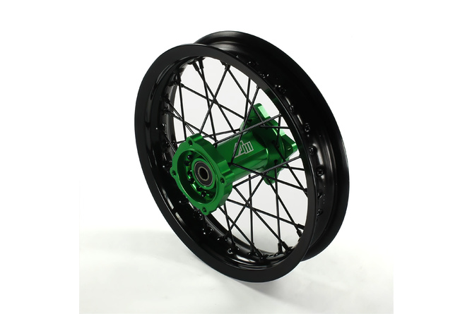 Roue arrière moyeu alu CNC axe 15mm - 12 Volt Racing Pit Bike / Dirt Bike Vert