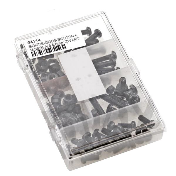 Kit visserie partie cycle 50pcs M5 - M6 Noir