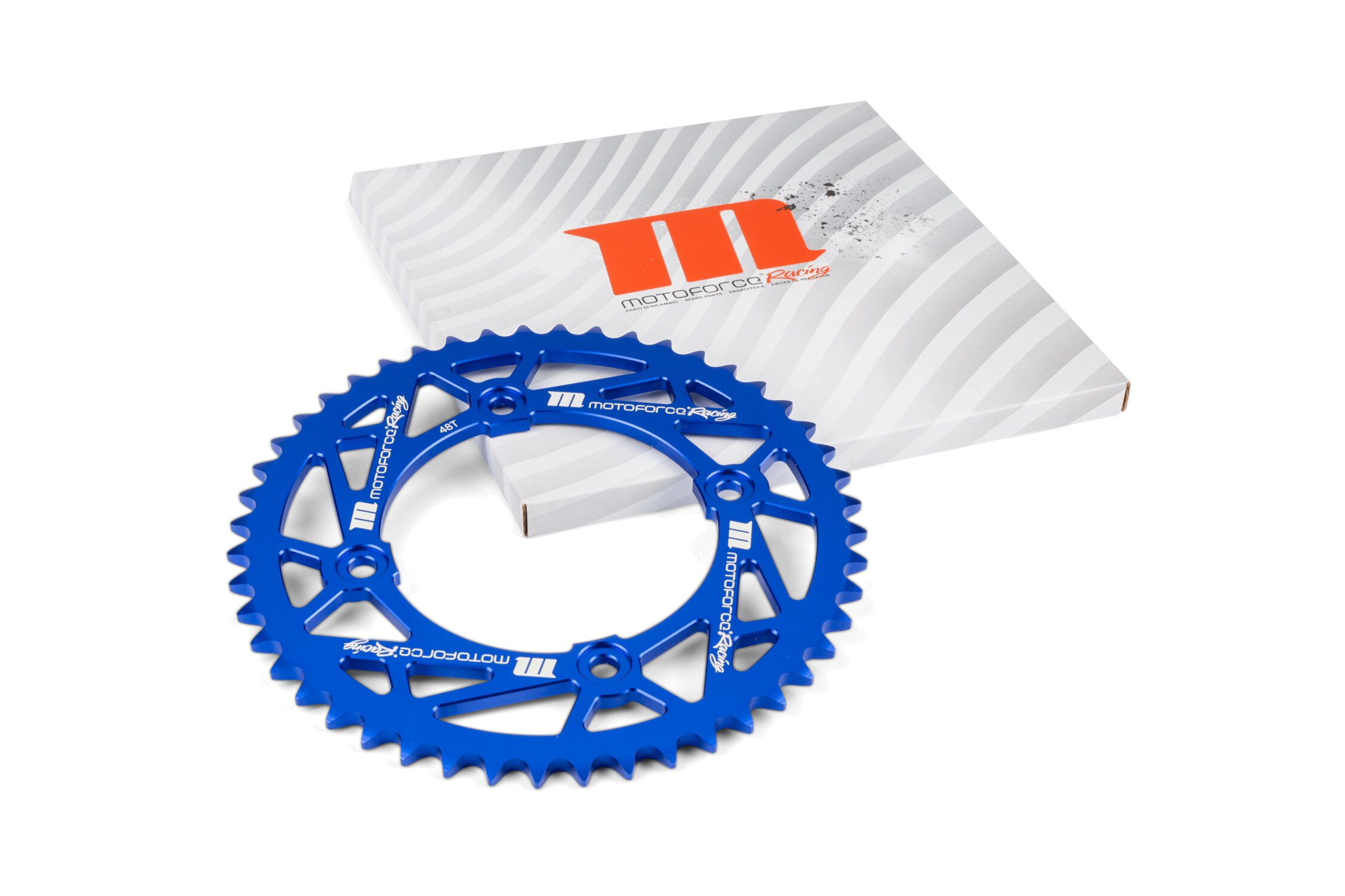 Couronne 48 dents - 420 MotoForce Racing Beta RR alu Bleu