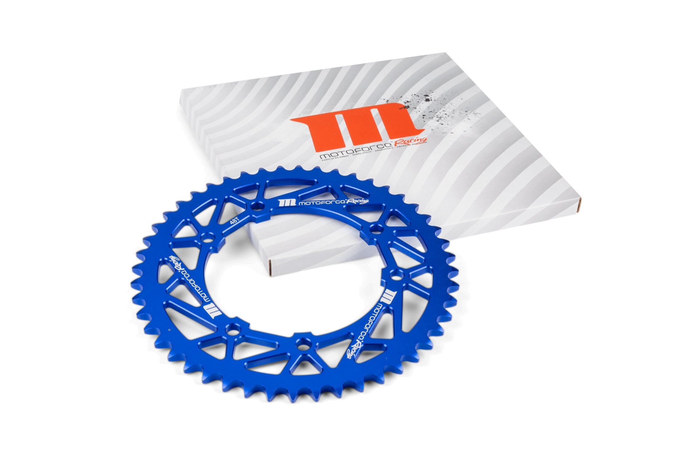 Couronne 48 dents - 420 MotoForce Racing Rieju MRT alu Bleu
