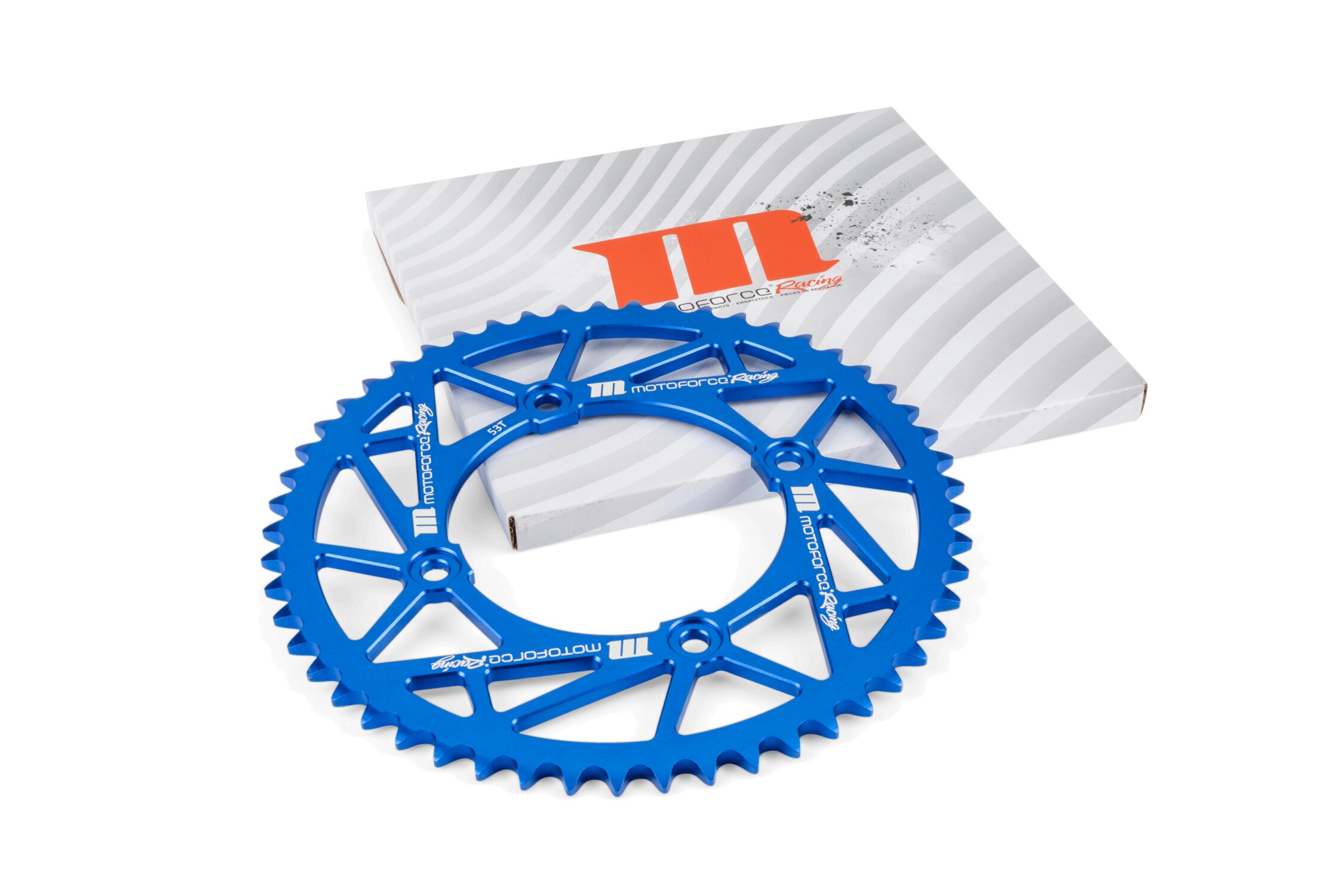 Couronne 53 dents - 420 MotoForce Racing Beta RR alu Bleu