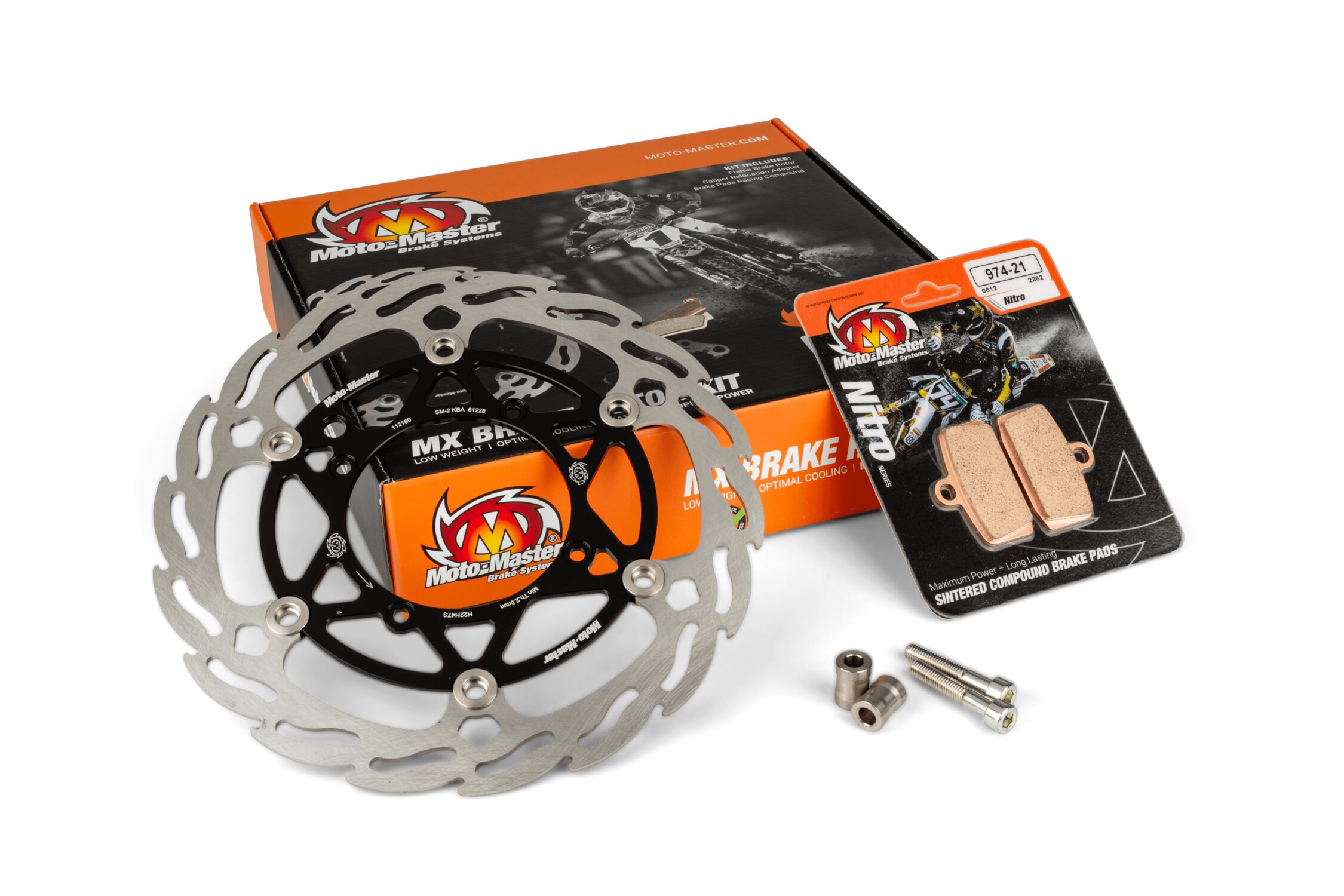 Moto Master Kit Disco Freno Moto Junior Oversized Ø260 Mm Con Disco Freno Flame Anteriore, Pastiglie Freno, Adattatore Per Pinza Freno