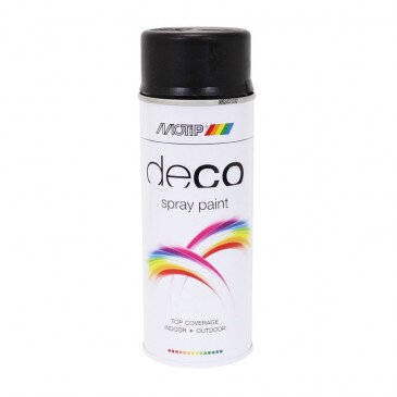 Bombe de peinture noir foncé mat RAL 9005 Motip 400ml (Aérosol)