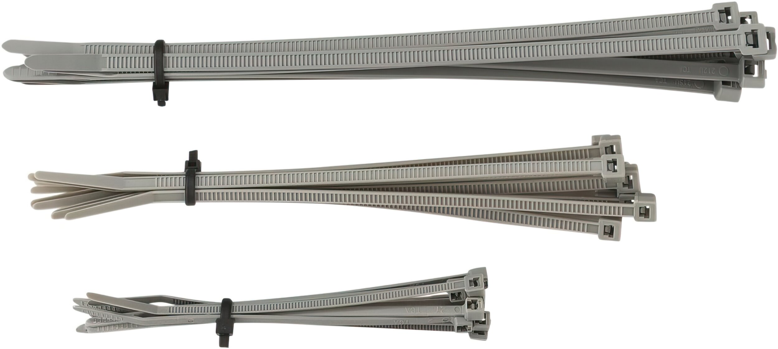 Collier rilsan 10cm / 15cm / 20cm gris (Pack de 30)