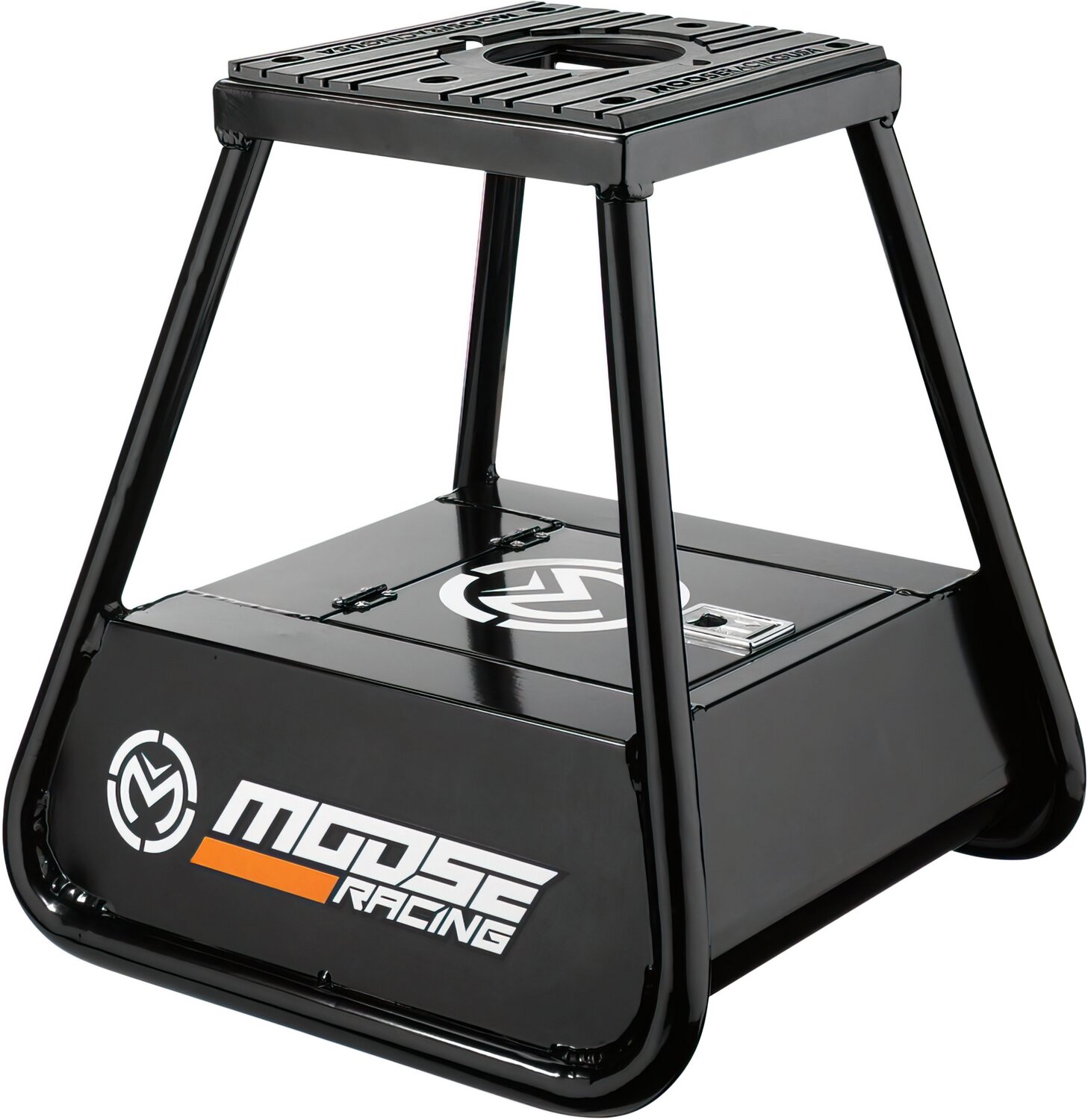 Tabouret motocross avec rangement aluminium noir