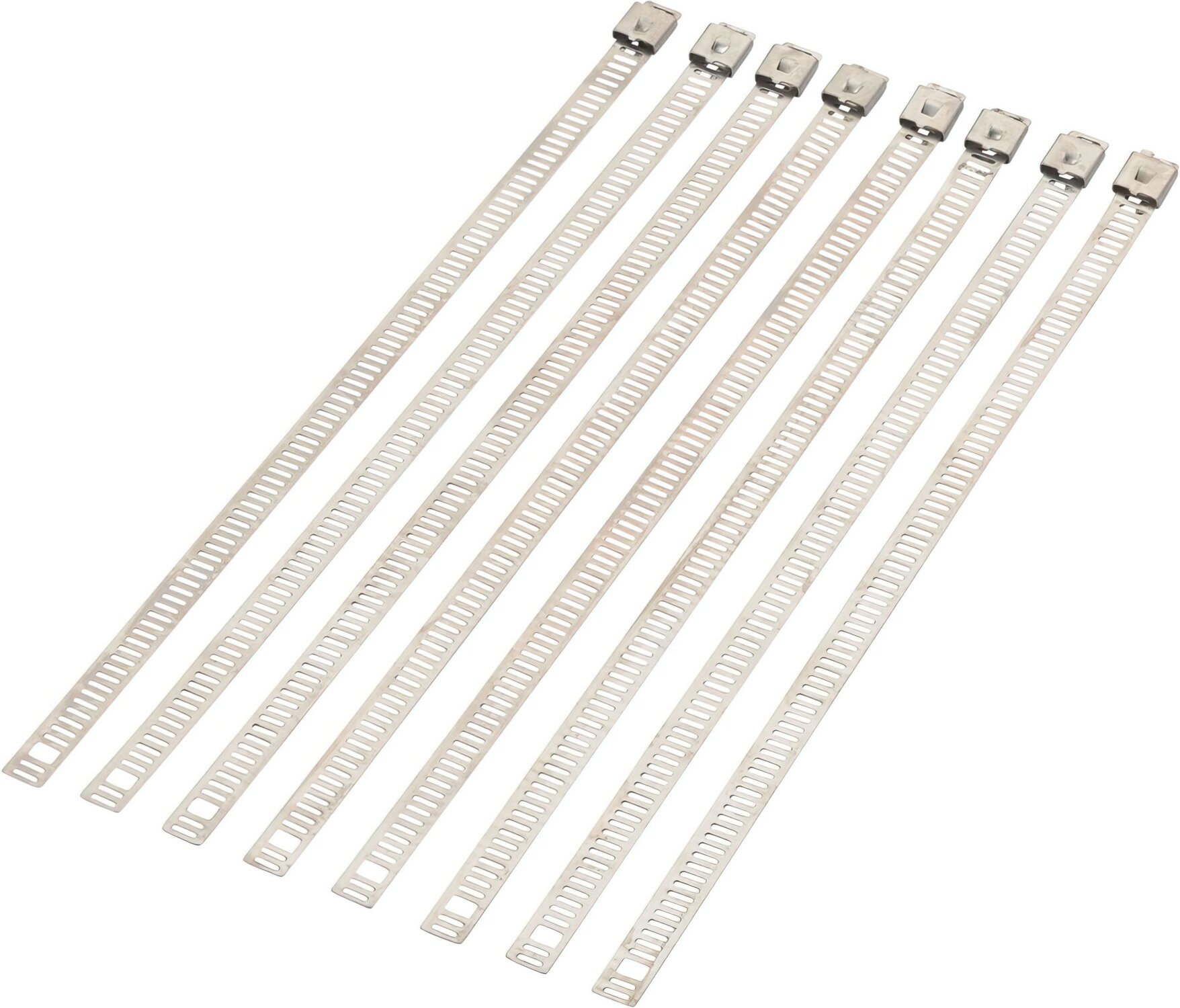 Pack de 8 colliers de serrage avec cannelure 20cm acier inoxidable