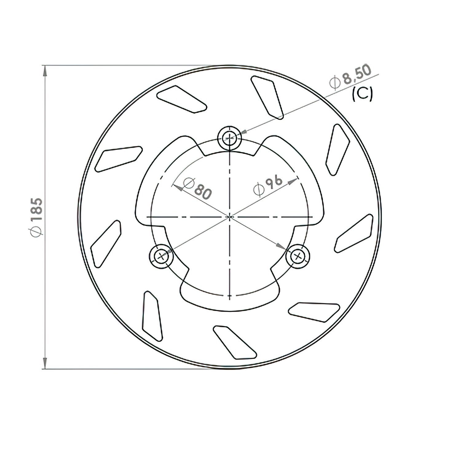 Disque de frein arrière 185mm NG Brake Disc Rieju Spike