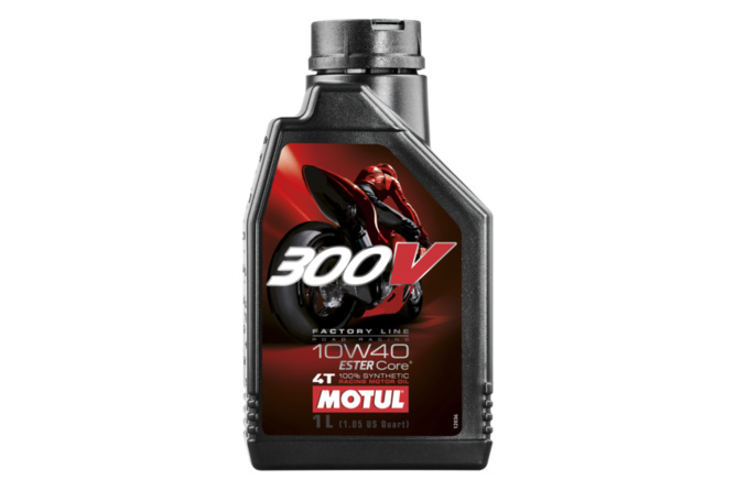 Huile Motul moto Road Racing 300V 4tps 100% synthétique 10W40 1L