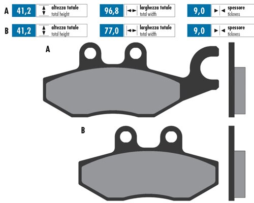 Plaquettes de frein Polini Original (étrier droit) Piaggio X-Evo