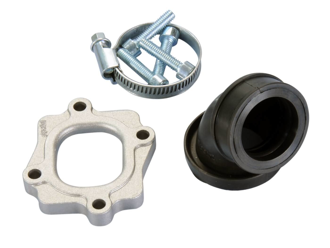 Pipe d'admission orientable Polini pour carbu Mikuni 26/28mm MBK Nitro