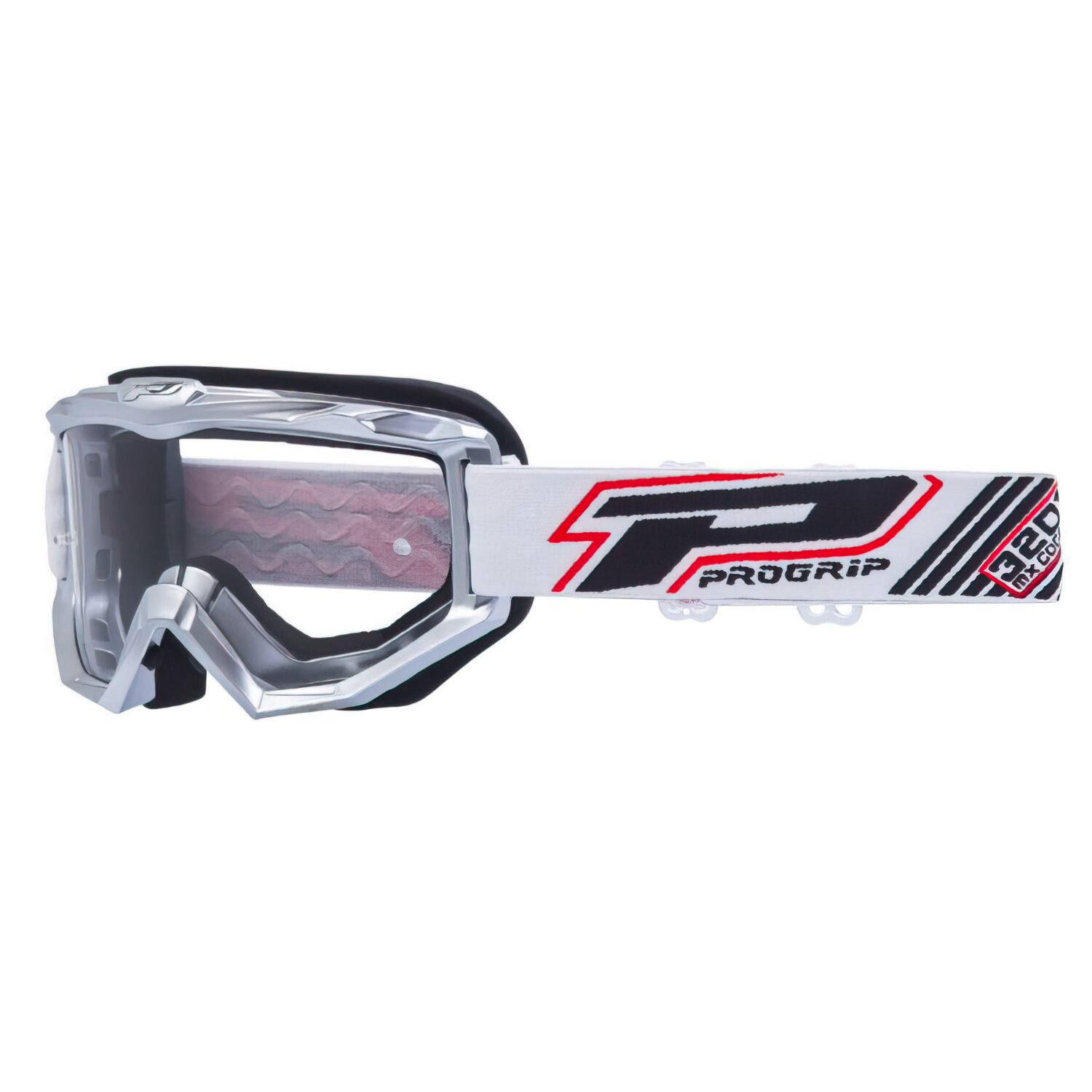 Masque cross ProGrip 3201 transparent argent