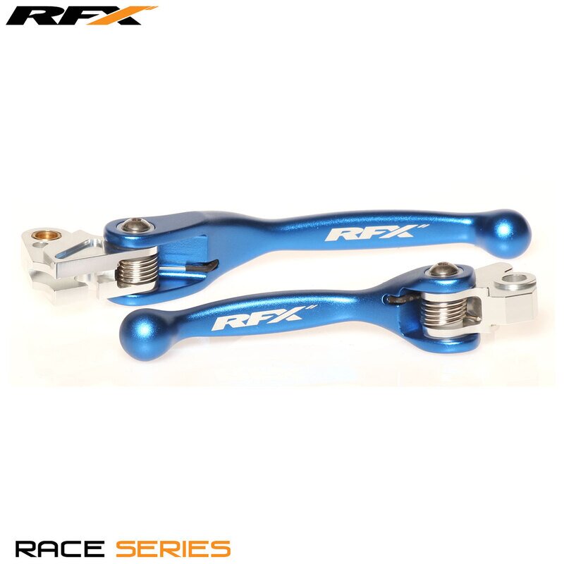 Paire de leviers retournables RFX Race - Kawasaki KX 250cc - Bleu