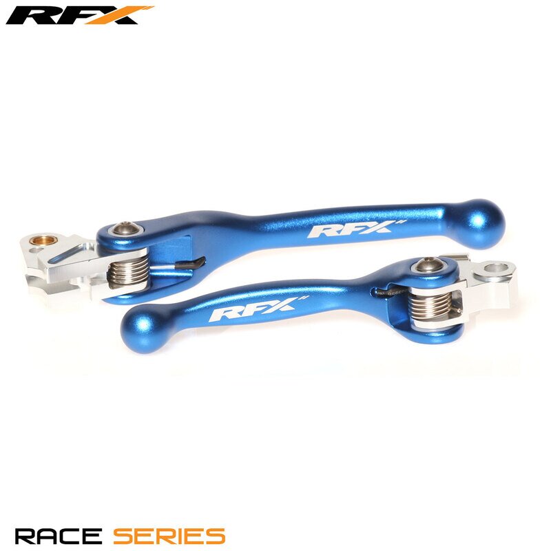 Paire de leviers retournables RFX Race - Kawasaki KXF 250cc - Bleu