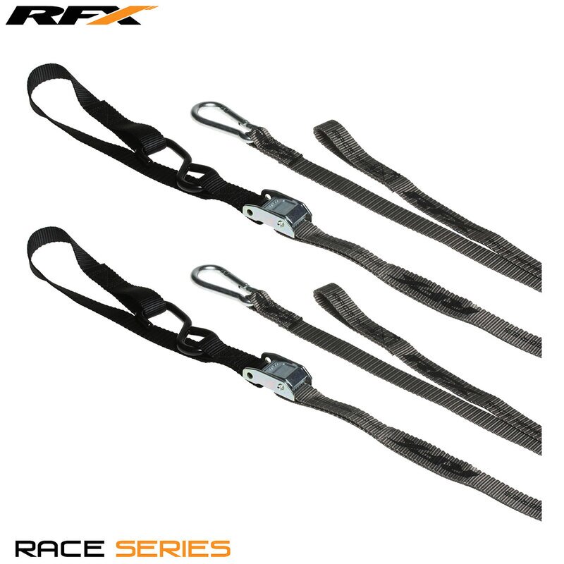 Sangles RFX Race Series 1,0 gris / noir avec boucle supplémentaire et mousqueton