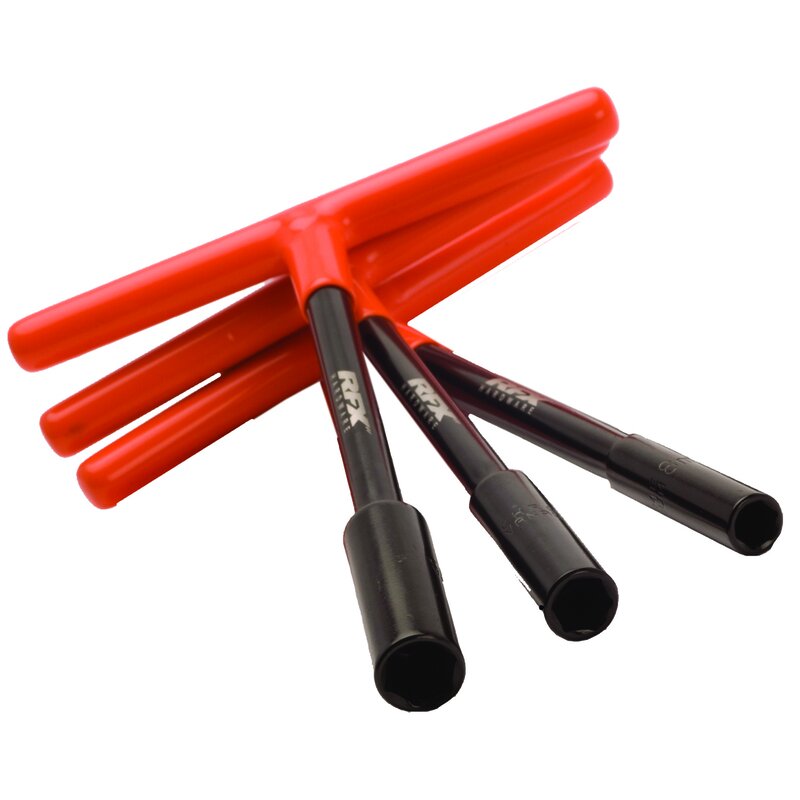 Set de clé en T RFX Pro noir / orange - avec revêtement caoutchouc 8mm / 10mm / 12mm