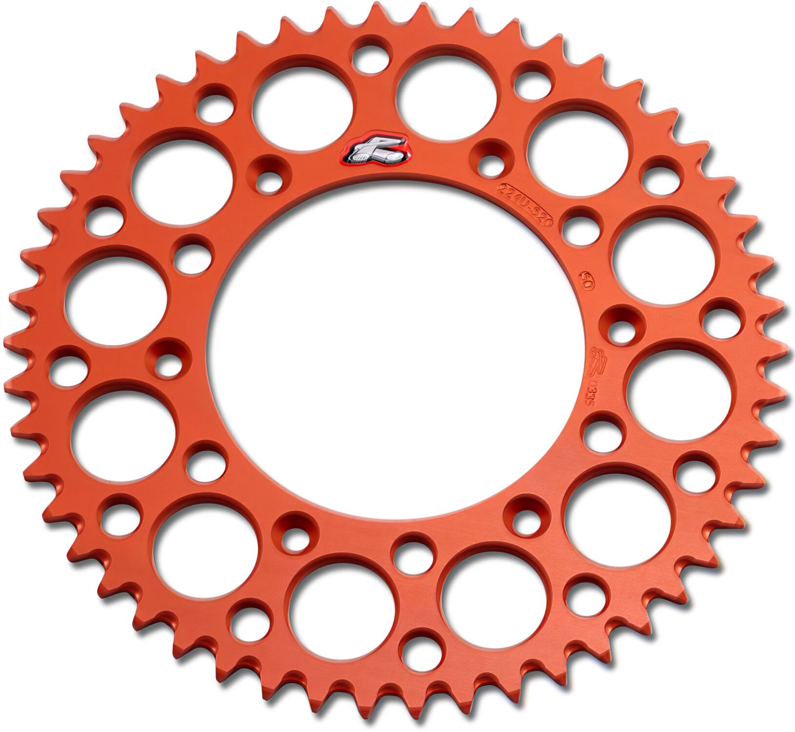 Couronne RENTHAL Ultra-Light 224U en Aluminium Orange D50/520 pour KTM