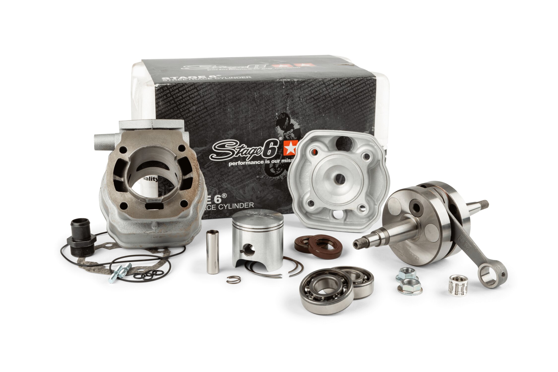 Pack cylindre - vilebrequin Stage6 StreetRace 88 Fonte Derbi Euro 2