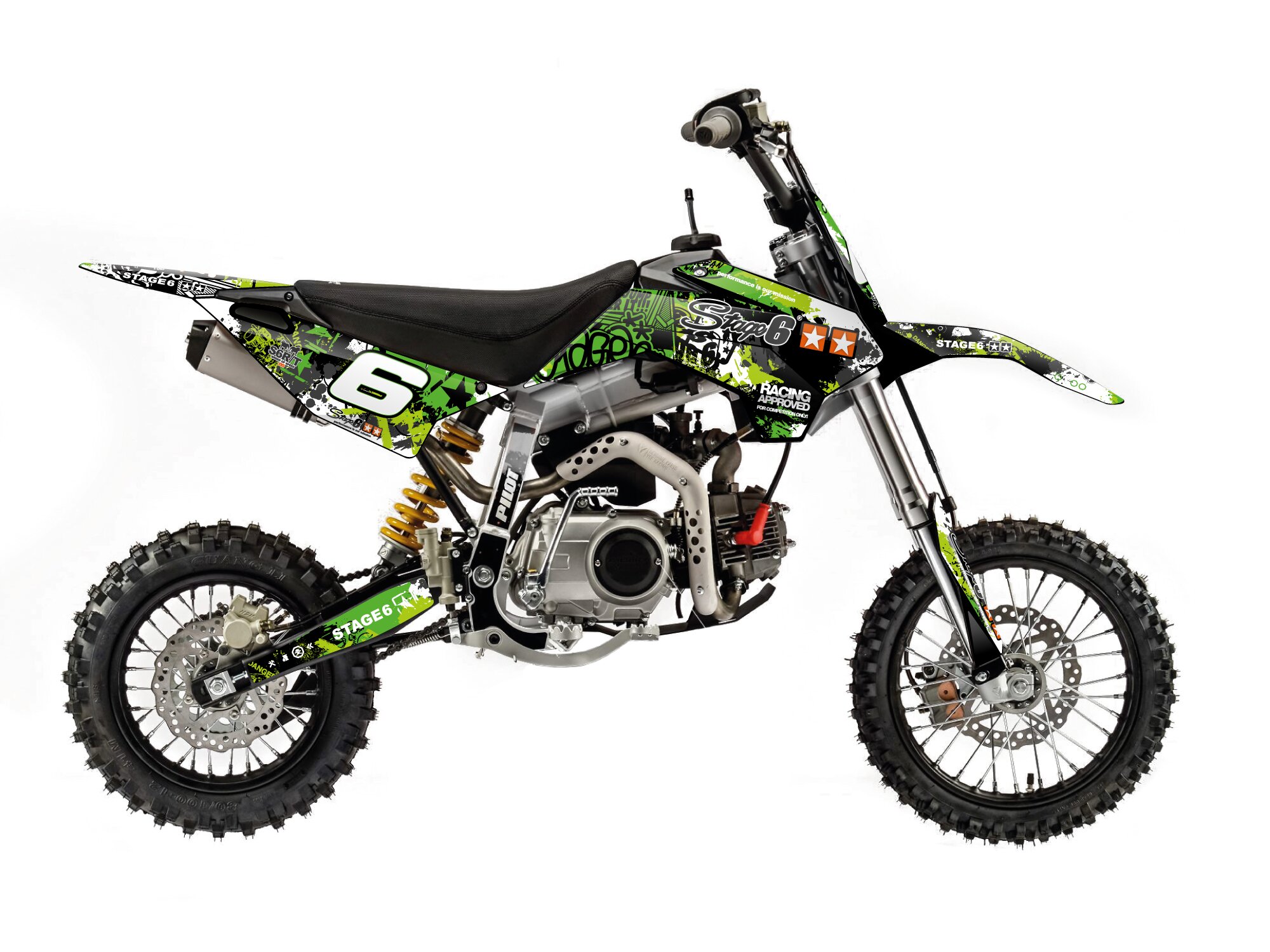 Kit déco Pit Bike YCF Pilot Stage6 vert / noir