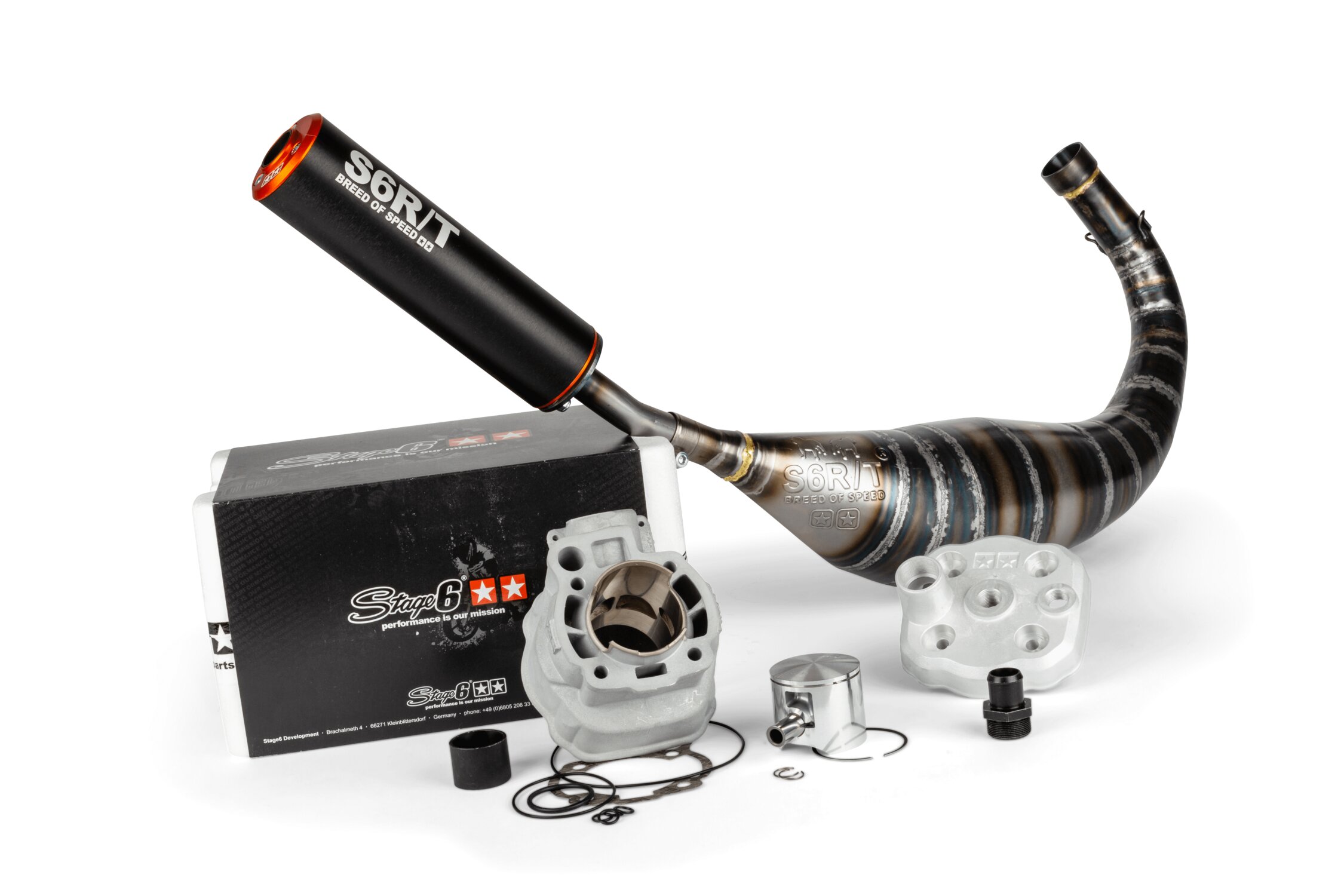 Pack cylindre - Pot Stage6 BigRacing 77 orange / noir Minarelli AM6