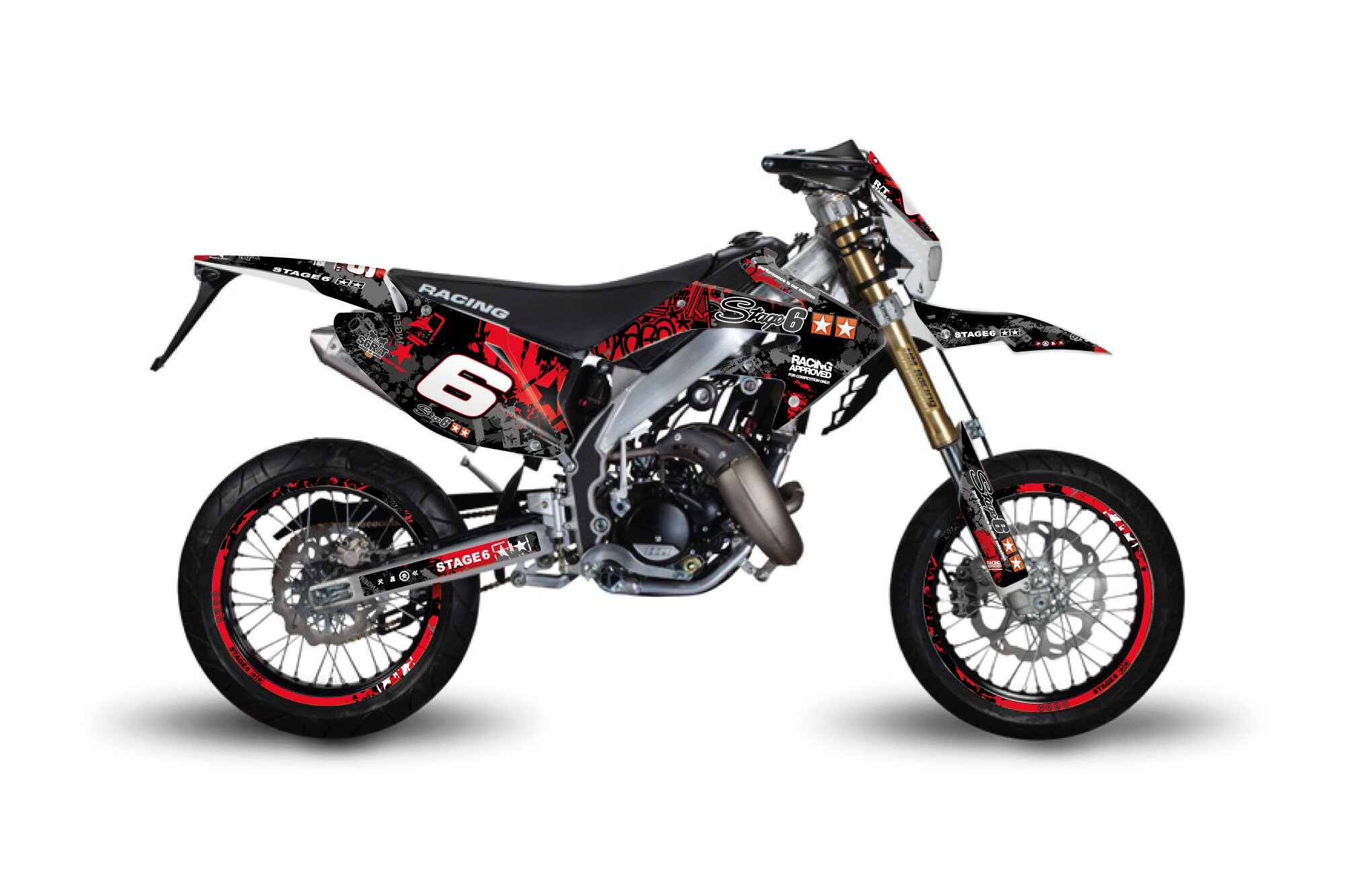 Kit déco Stage6 rouge / noir Honda HM 50