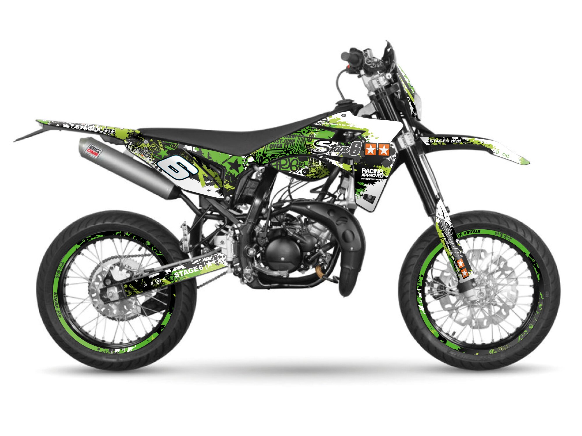 Kit déco Stage6 vert - noir Sherco SM 50