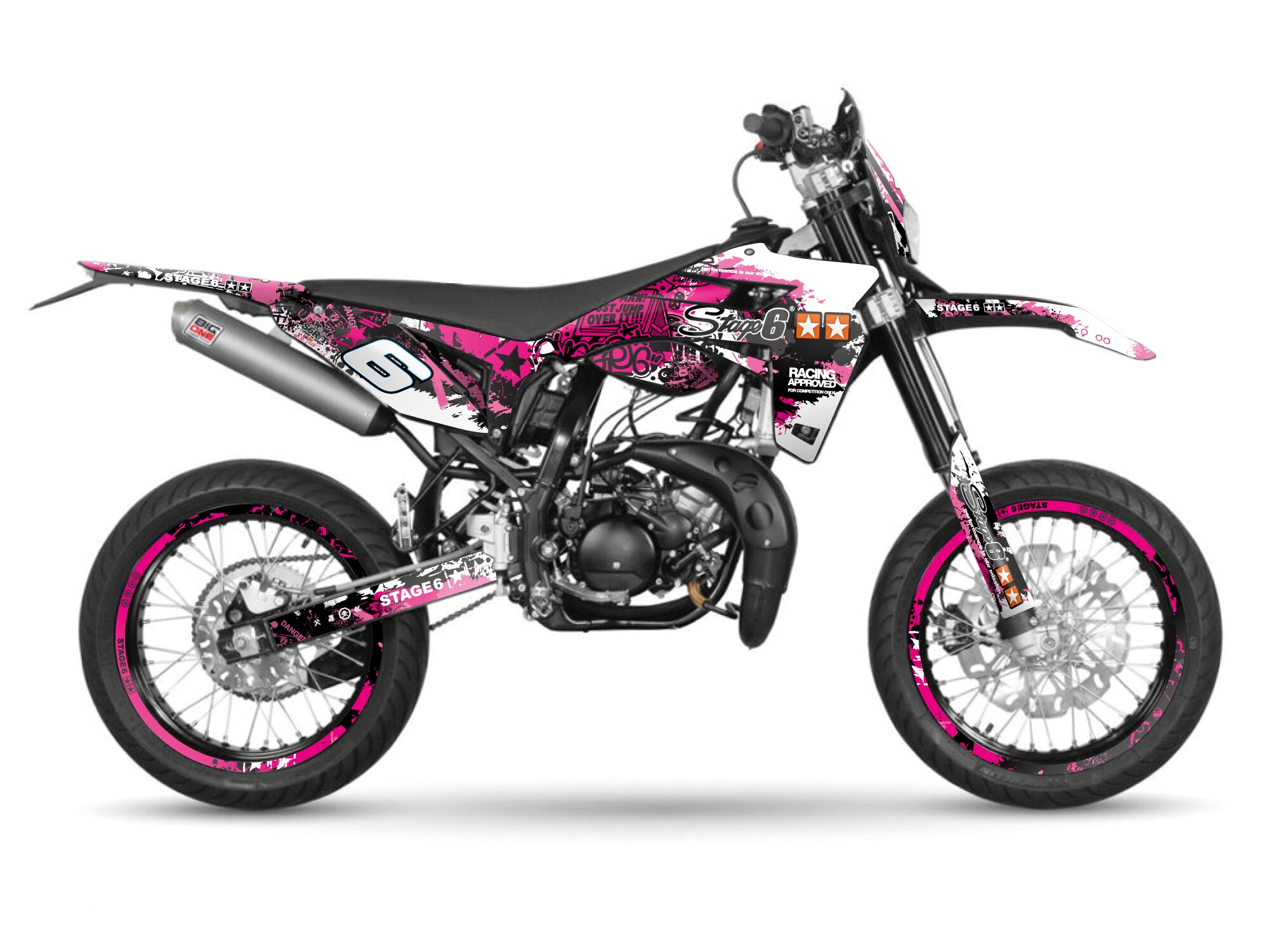 Kit déco Stage6 rose - noir Sherco SM 50