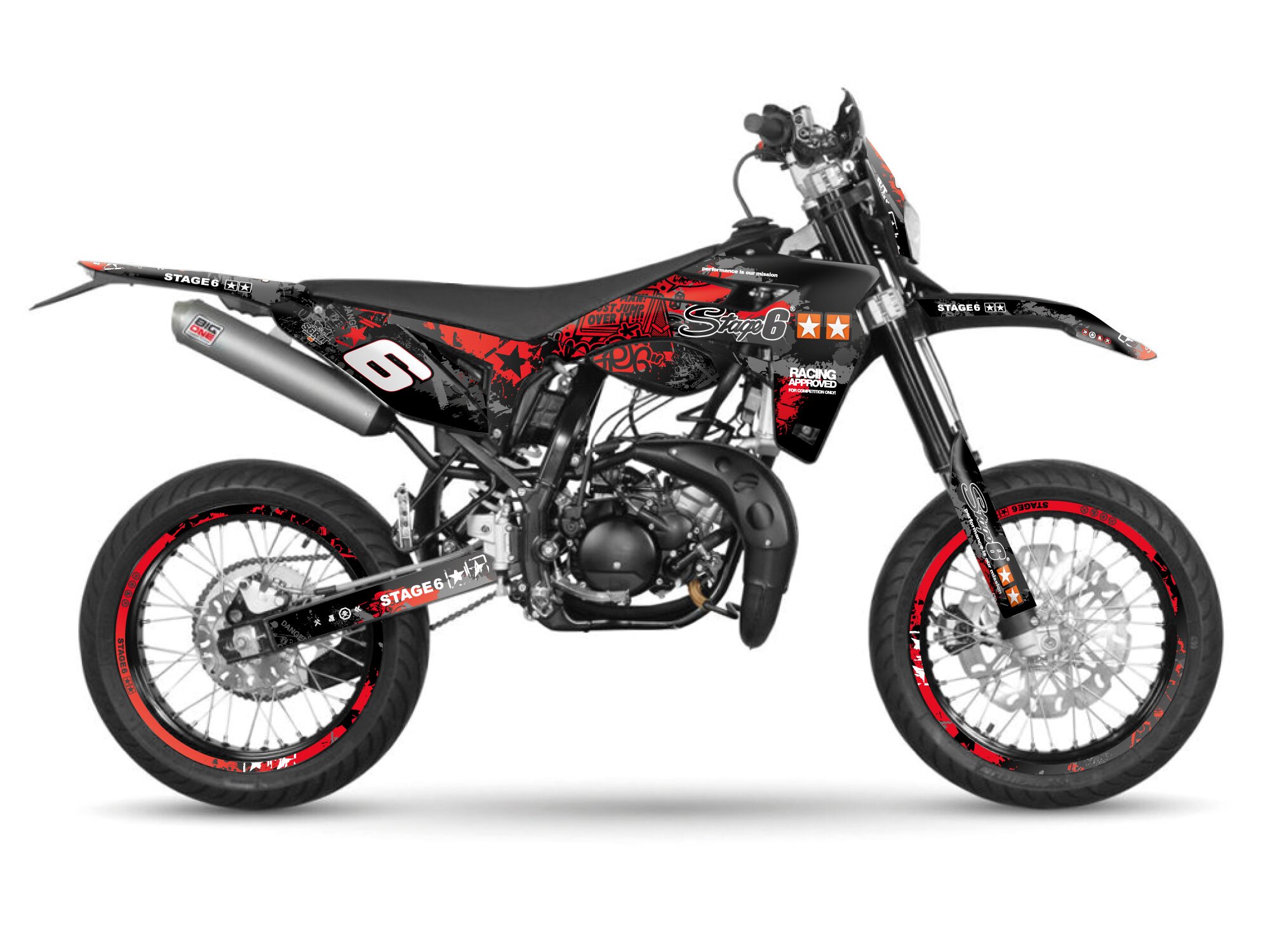 Kit déco Stage6 rouge / noir Sherco SM 50