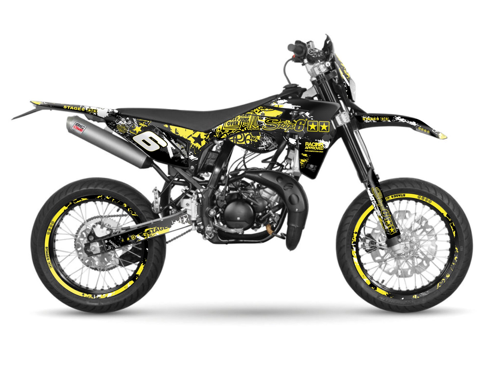 Kit déco Stage6 jaune - noir Sherco SM 50