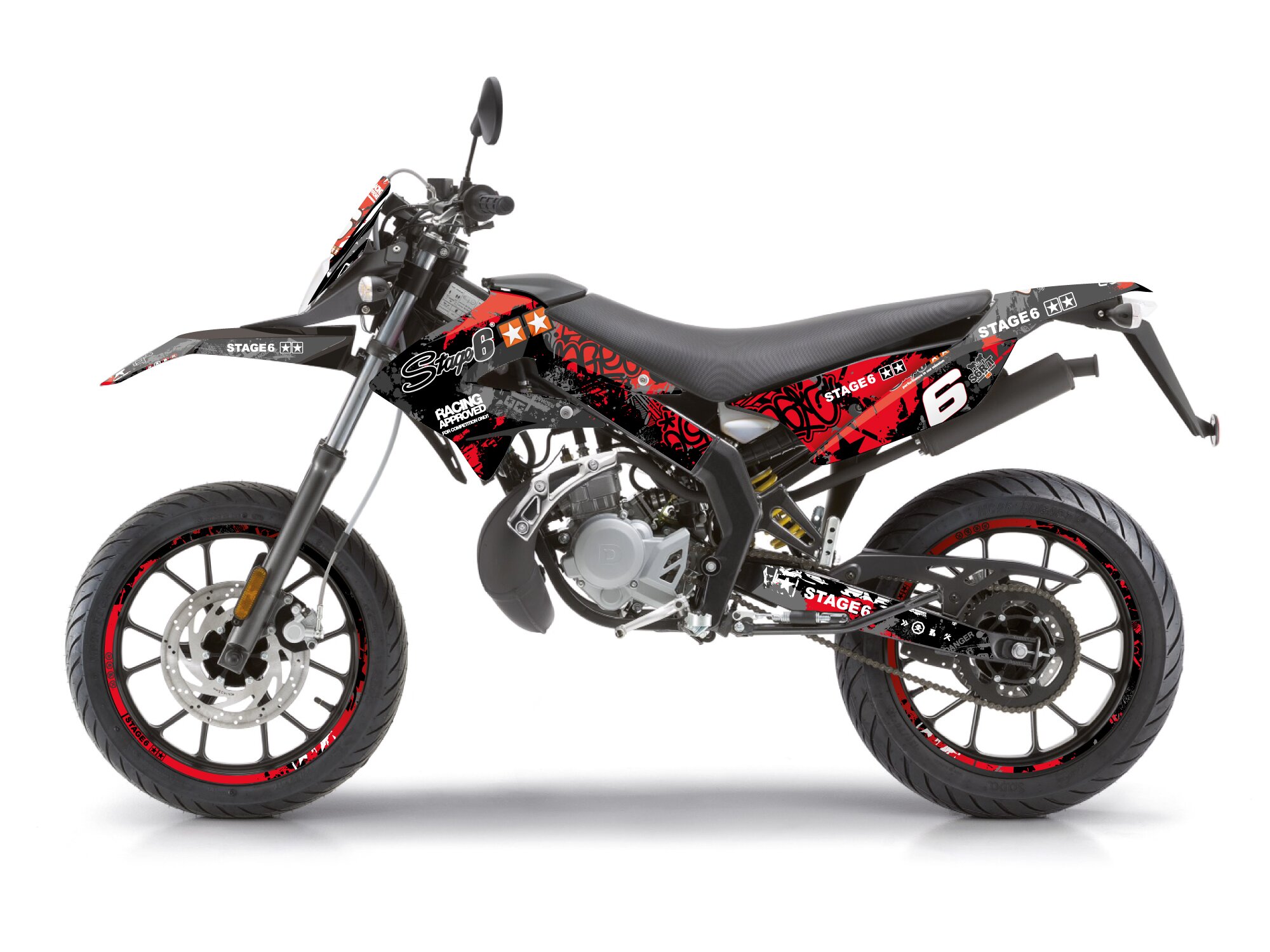 Kit déco Derbi X-Treme 2011 - 2017 Stage6 rouge / noir