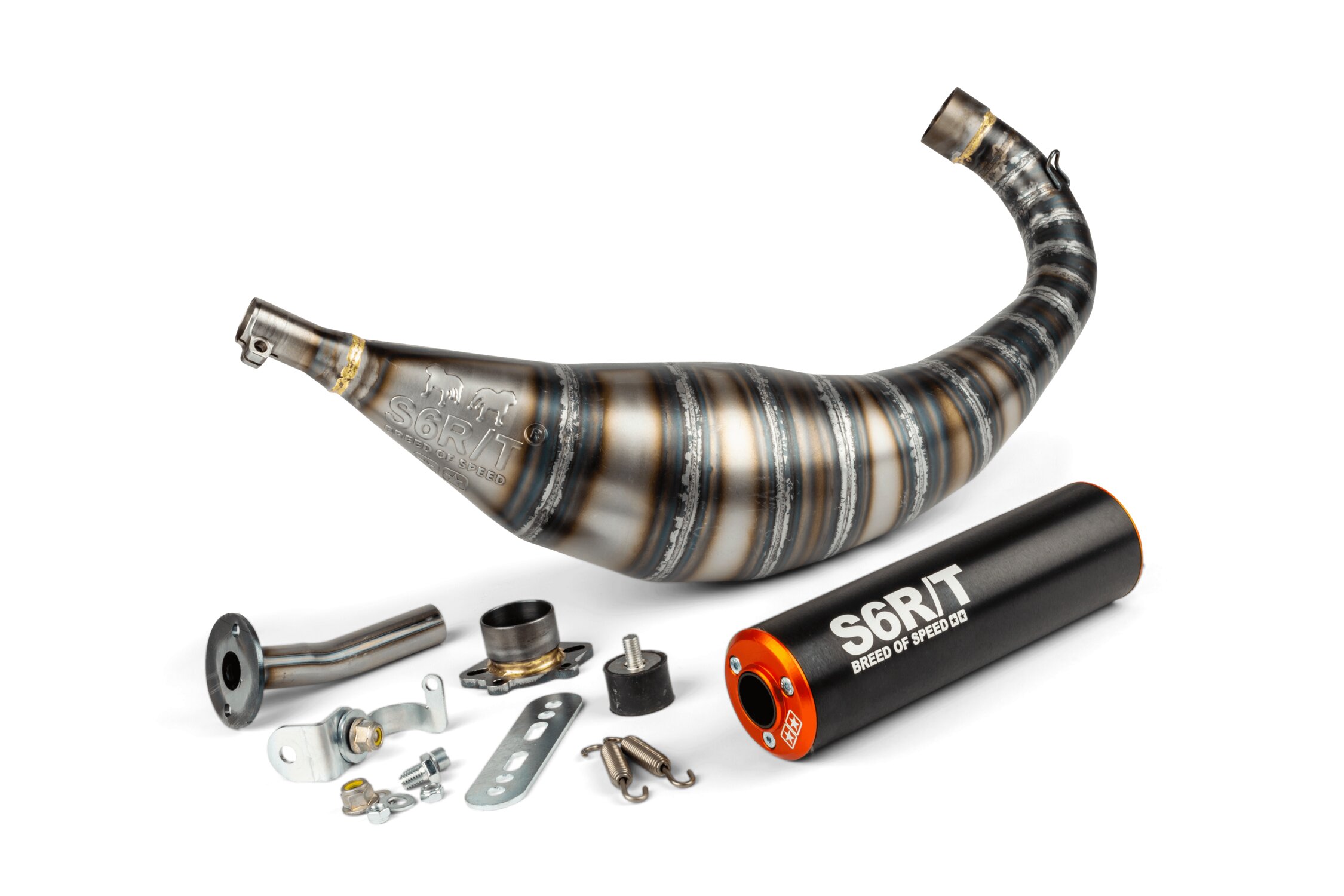 Pot d'échappement Stage6 R/T 90 - 100 Derbi Orange / Noir
