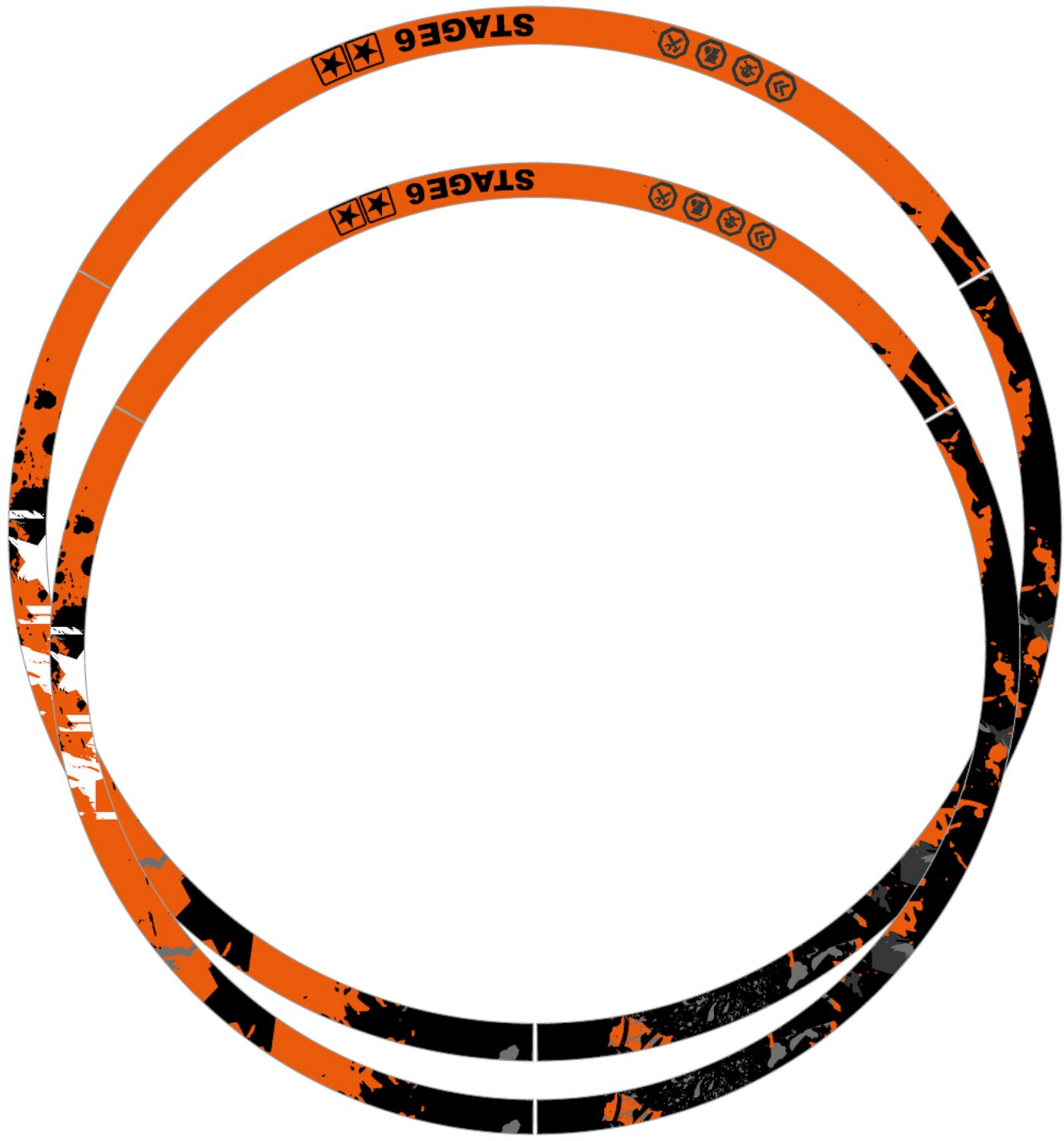 Liseret de jante Scooter 12" Stage6 orange / noir