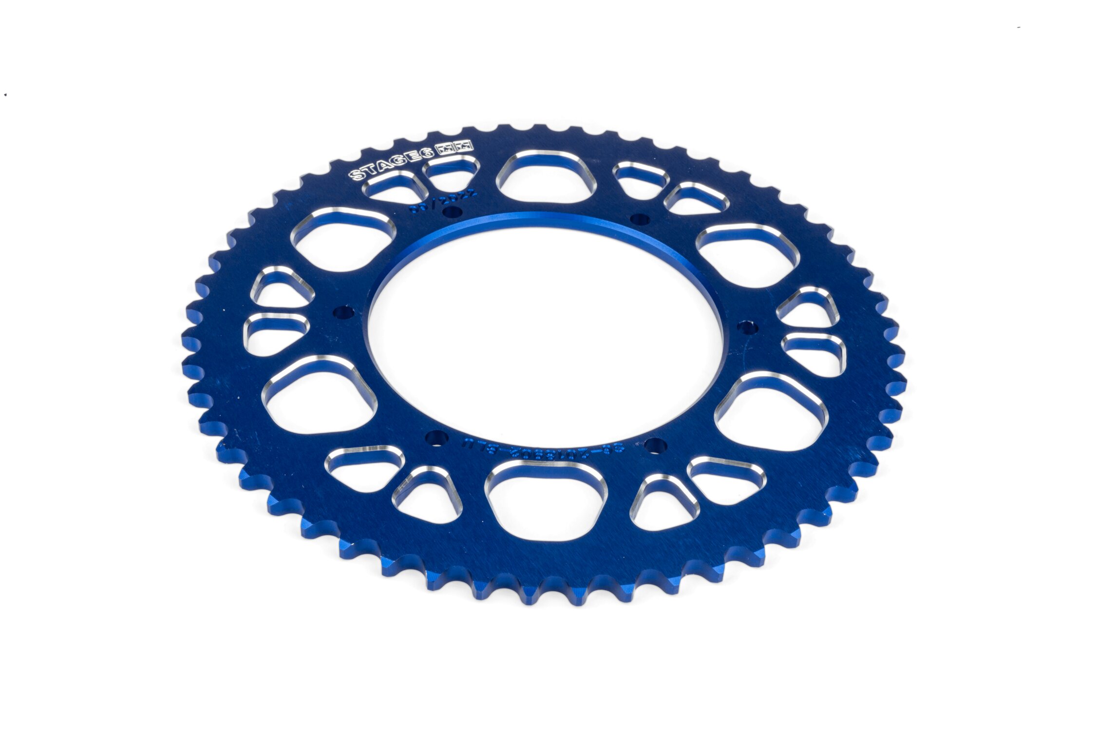 Couronne 53 dents - 420 Stage6 alu CNC Bleu Aprilia SX 50