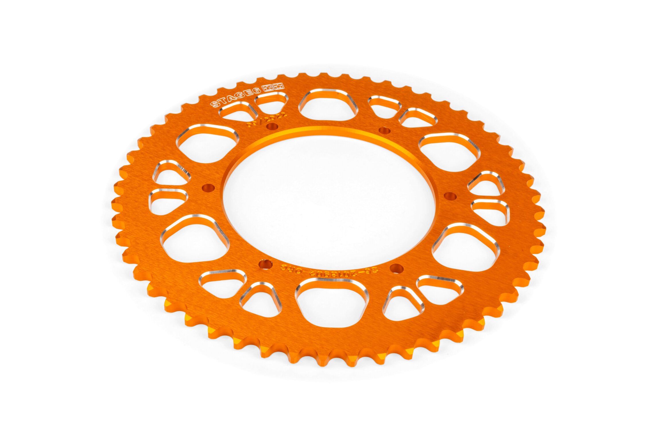 Couronne 53 dents - 420 Stage6 alu CNC Orange Aprilia SX 50