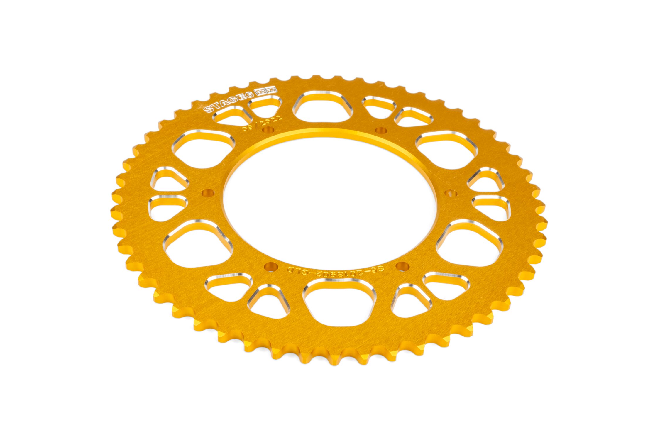 Couronne 53 dents - 420 Stage6 alu CNC Jaune Aprilia SX 50