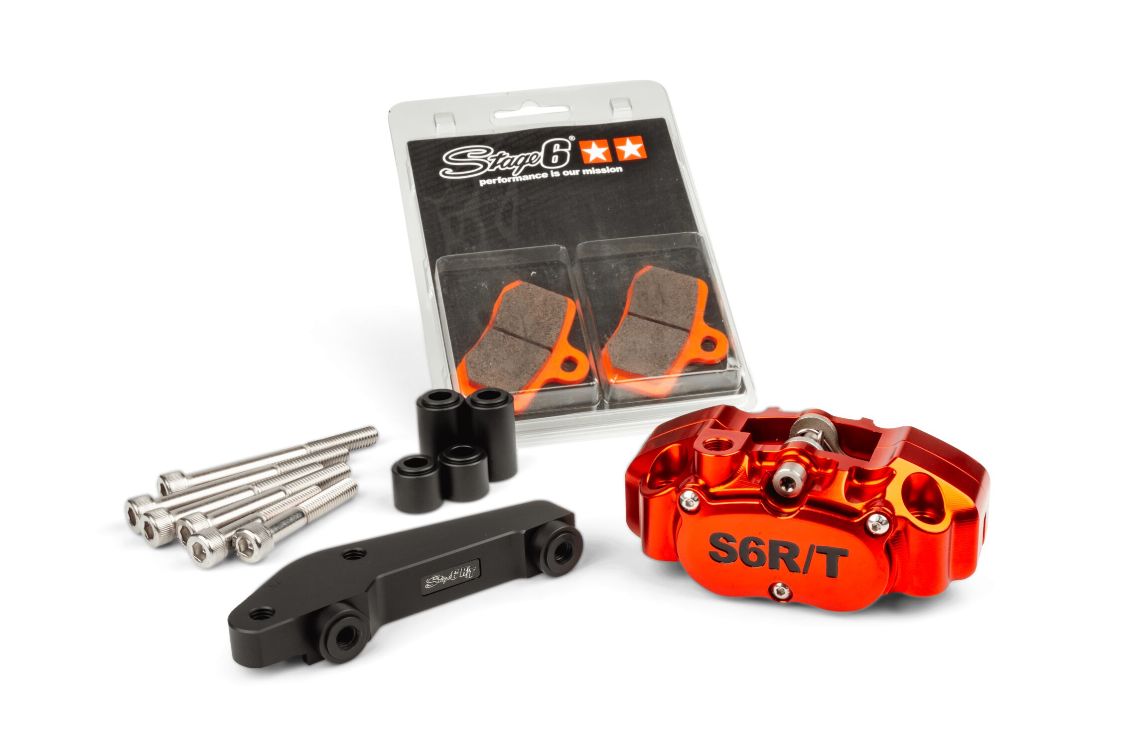 4-Piston Caliper With Adapter Brembo Stage6 R/T Orange