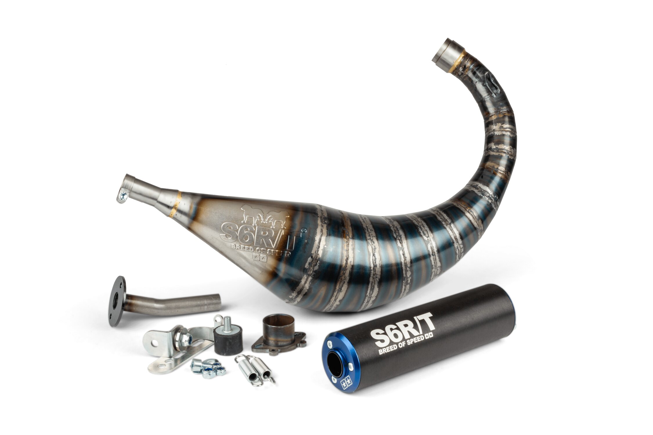 Pot d'échappement Derbi Stage6 R/T 70 - 80 Noir / Bleu
