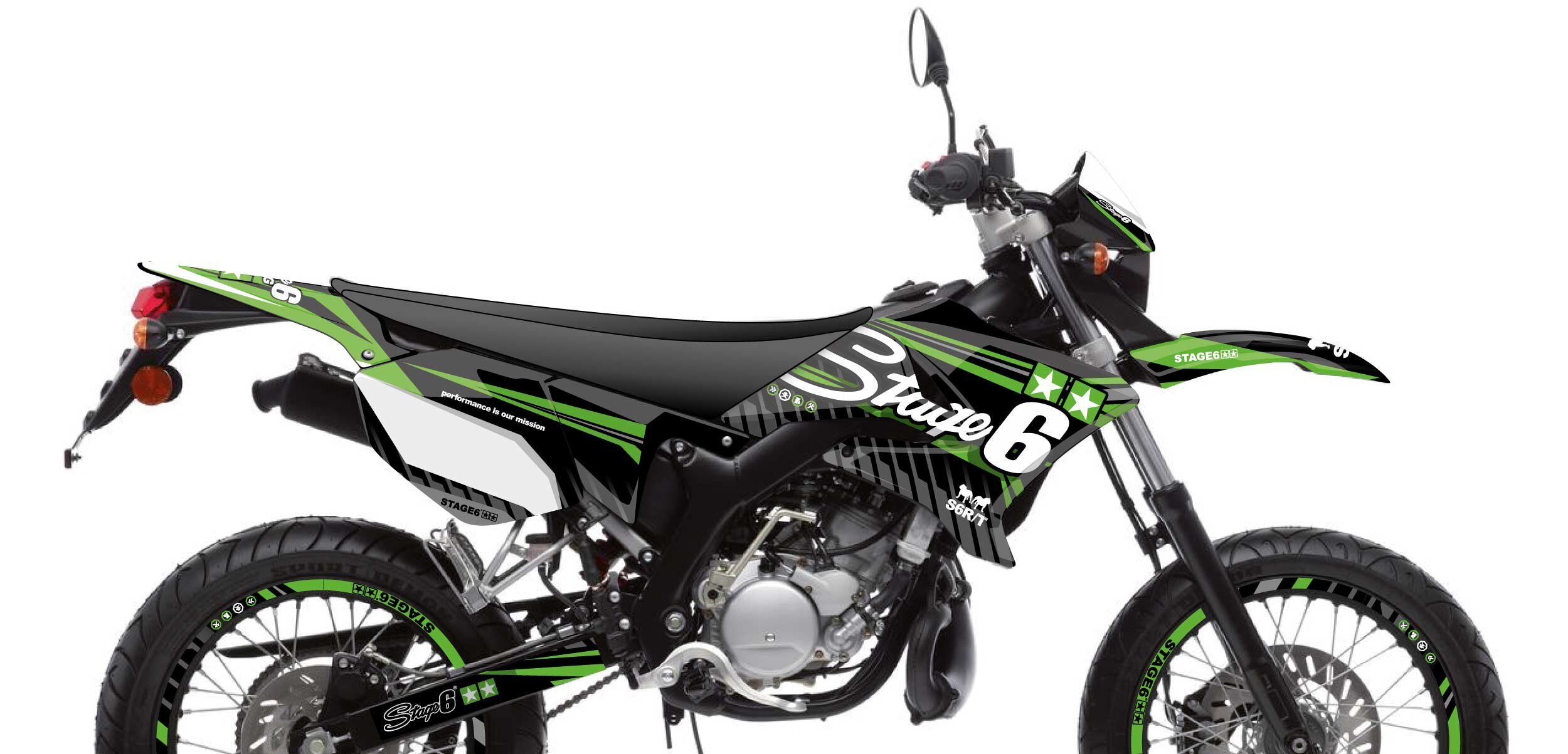 Kit déco Yamaha DT 50 Stage6 Vert