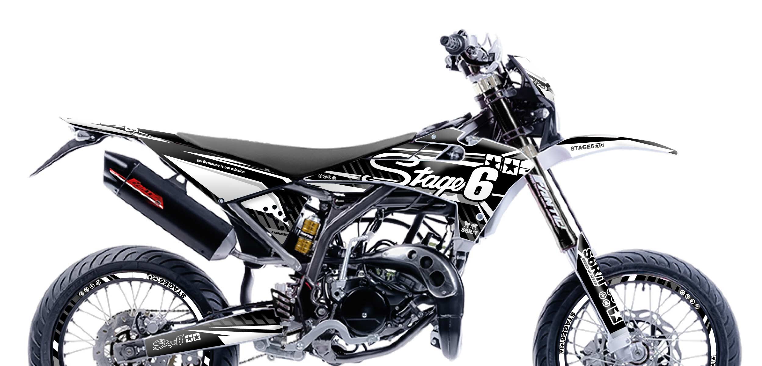 Kit déco Fantic XM 50 2017 - 2022 Stage6 Blanc