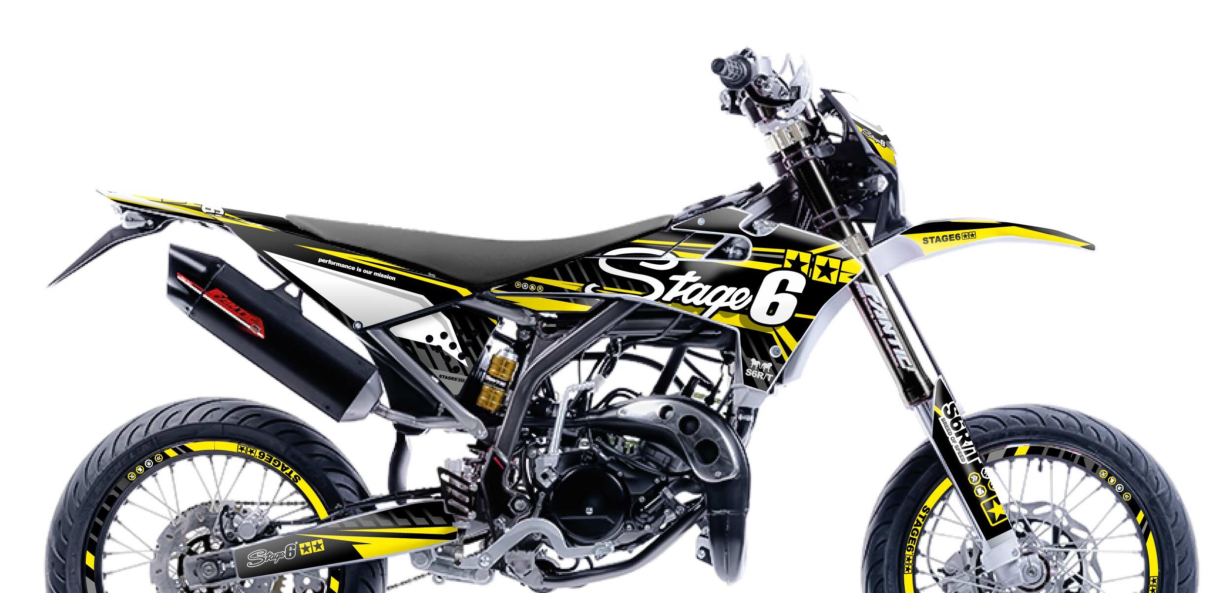 Kit déco Fantic XM 50 2017 - 2022 Stage6 Jaune