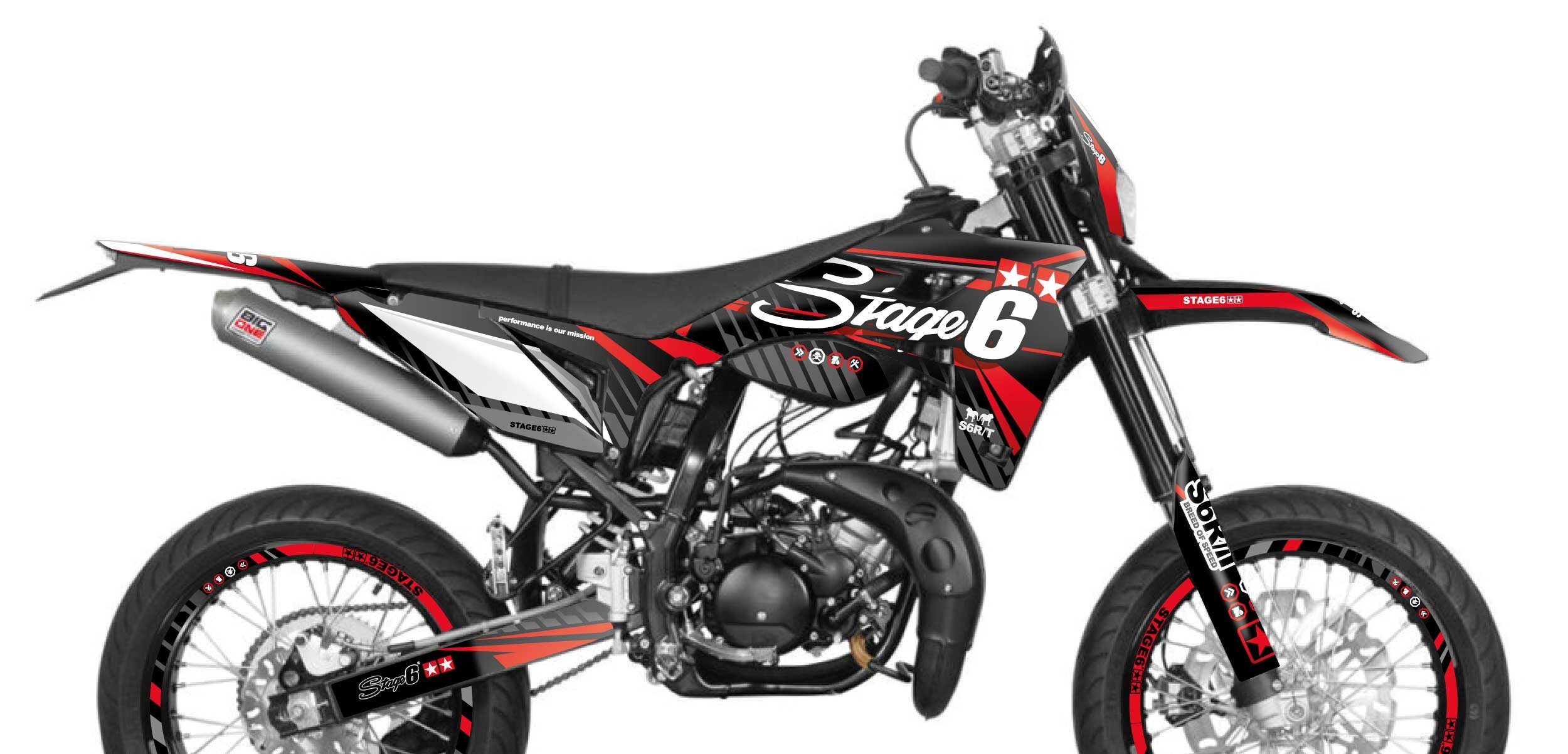 Kit déco Sherco SM-R 50 depuis 2018 Stage6 Rouge