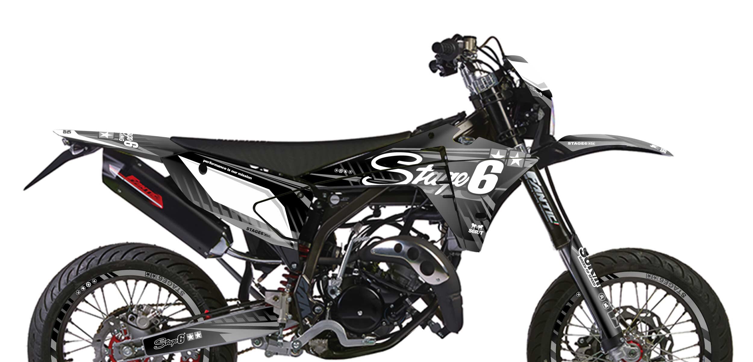 Kit déco Fantic XM 50 après 2023 Stage6 Noir