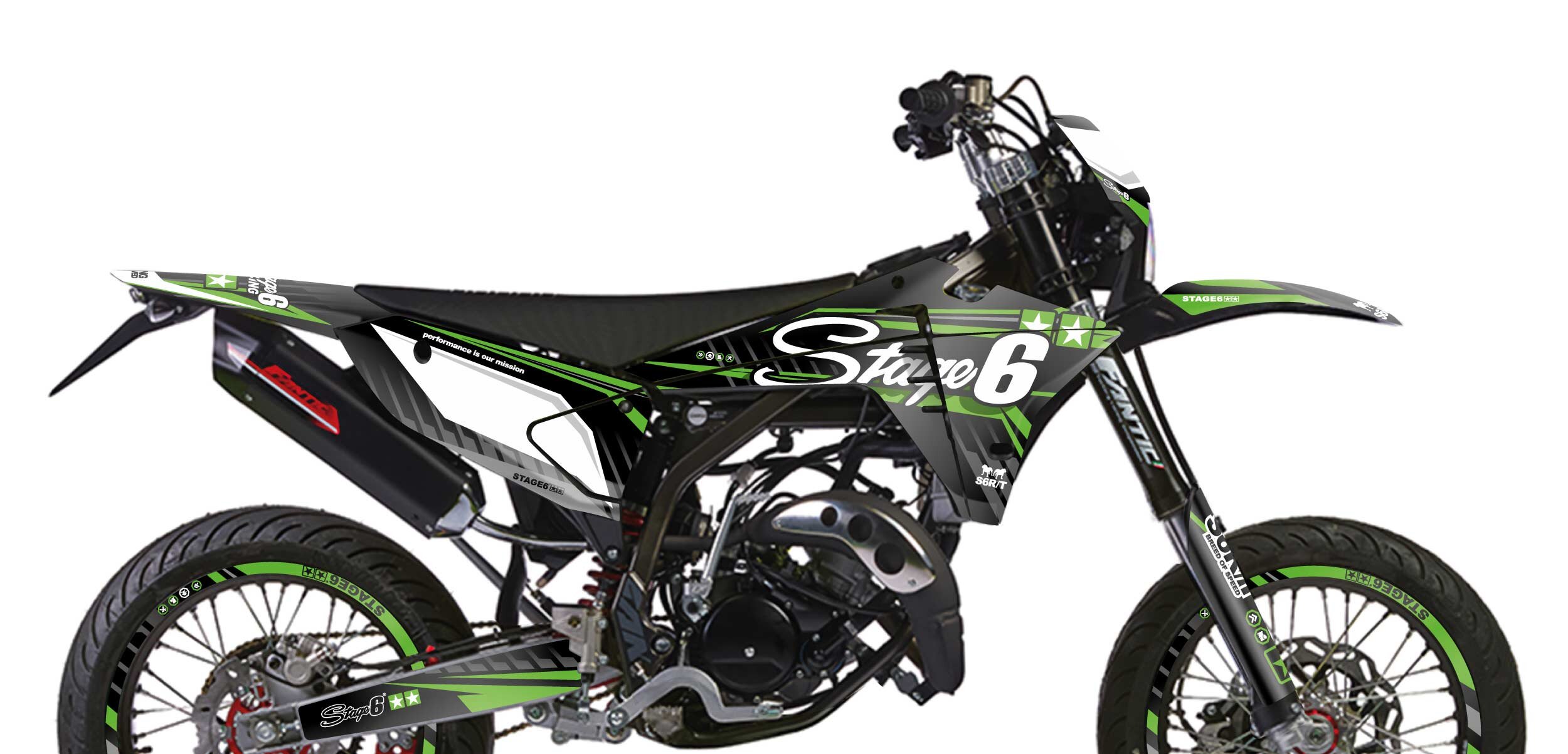 Kit déco Fantic XM 50 après 2023 Stage6 Vert