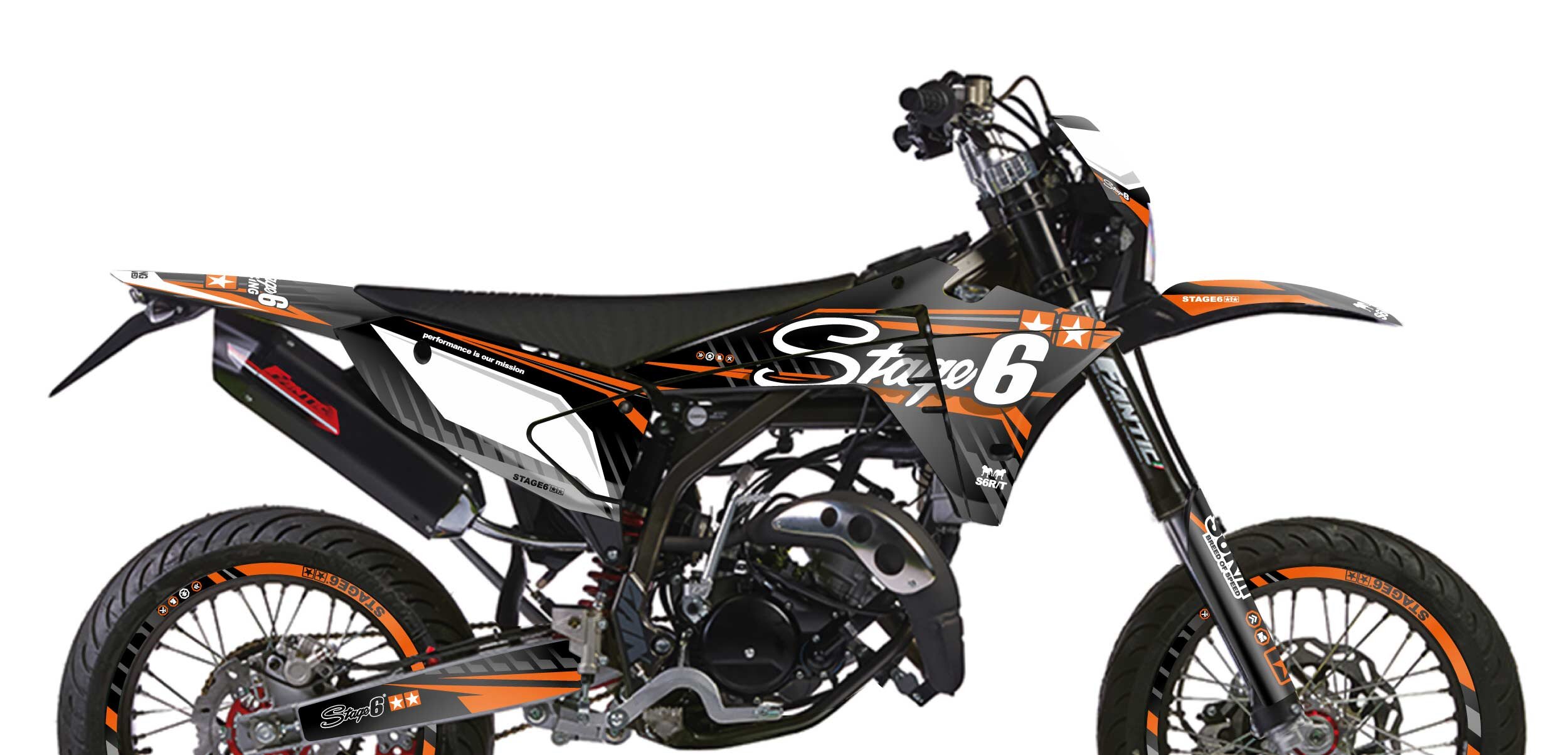 Kit déco Fantic XM 50 après 2023 Stage6 Orange