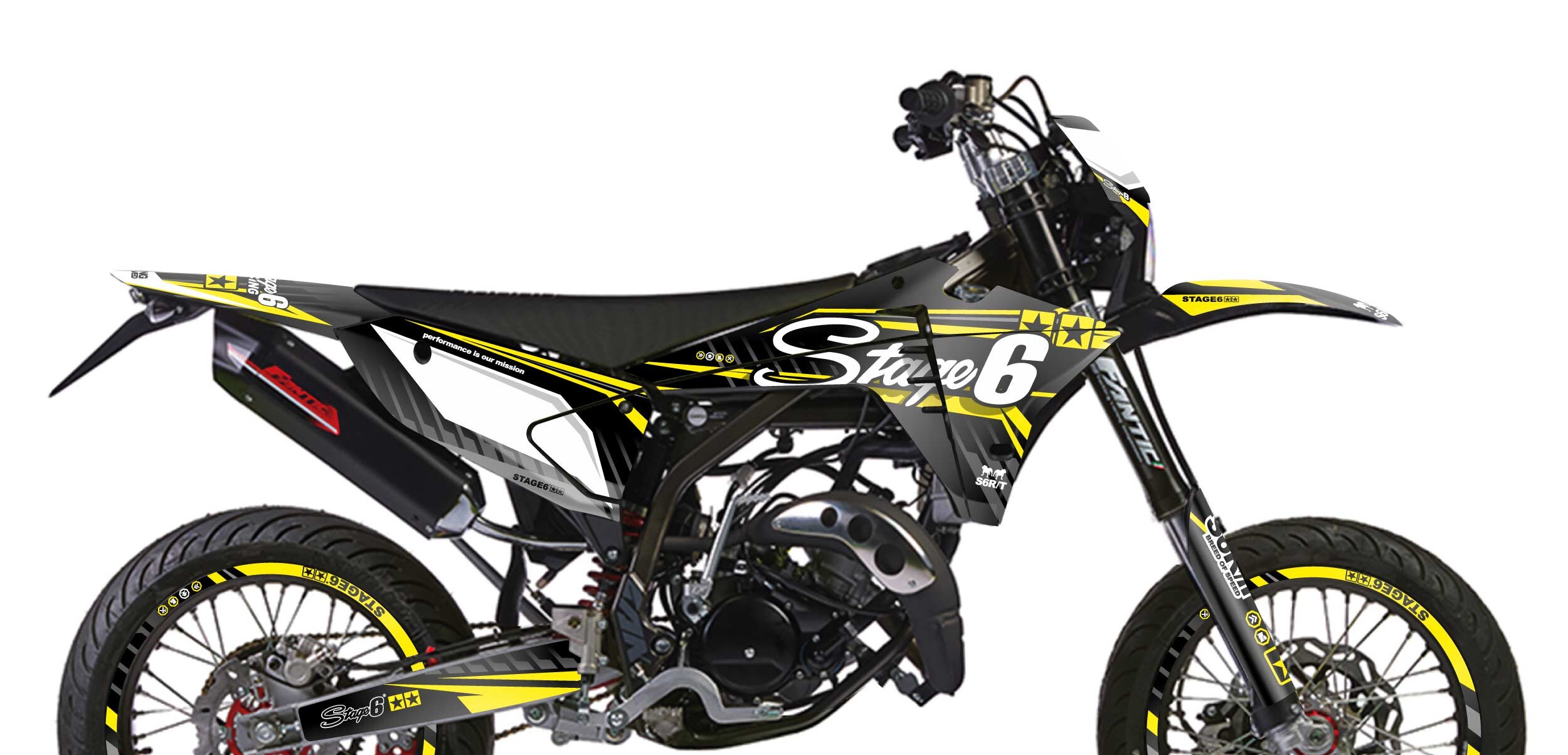 Kit déco Fantic XM 50 après 2023 Stage6 Jaune