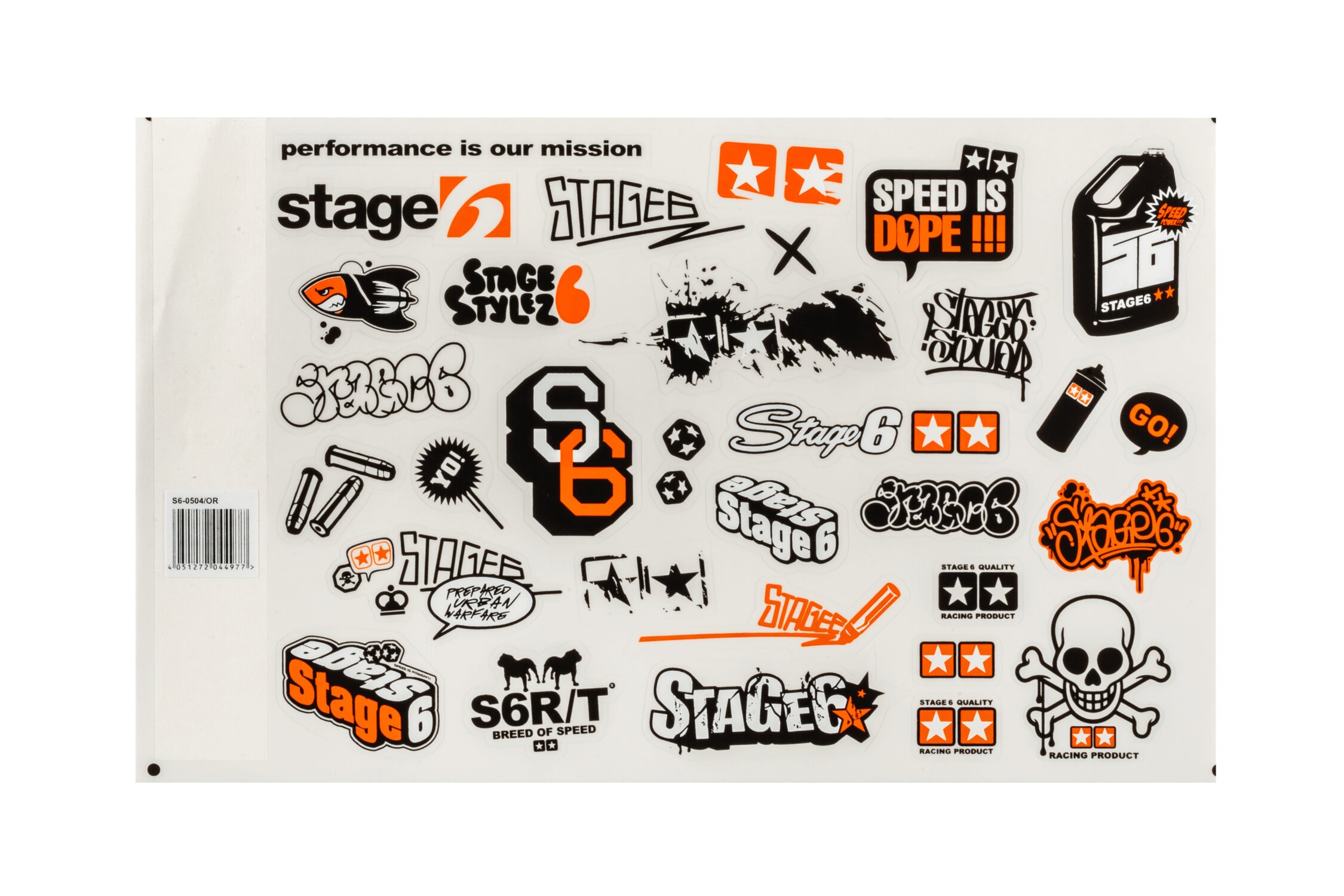 Stage6 Planche de stickers A4 Orange