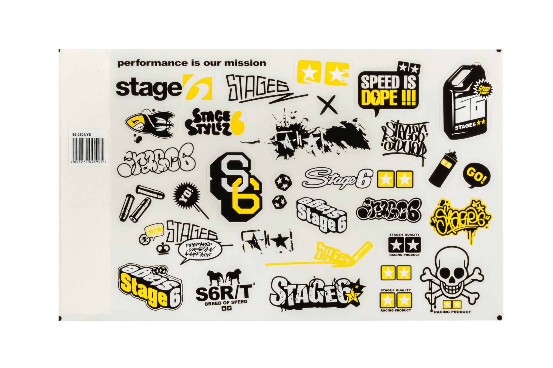 Stage6 Planche de stickers A4 Jaune